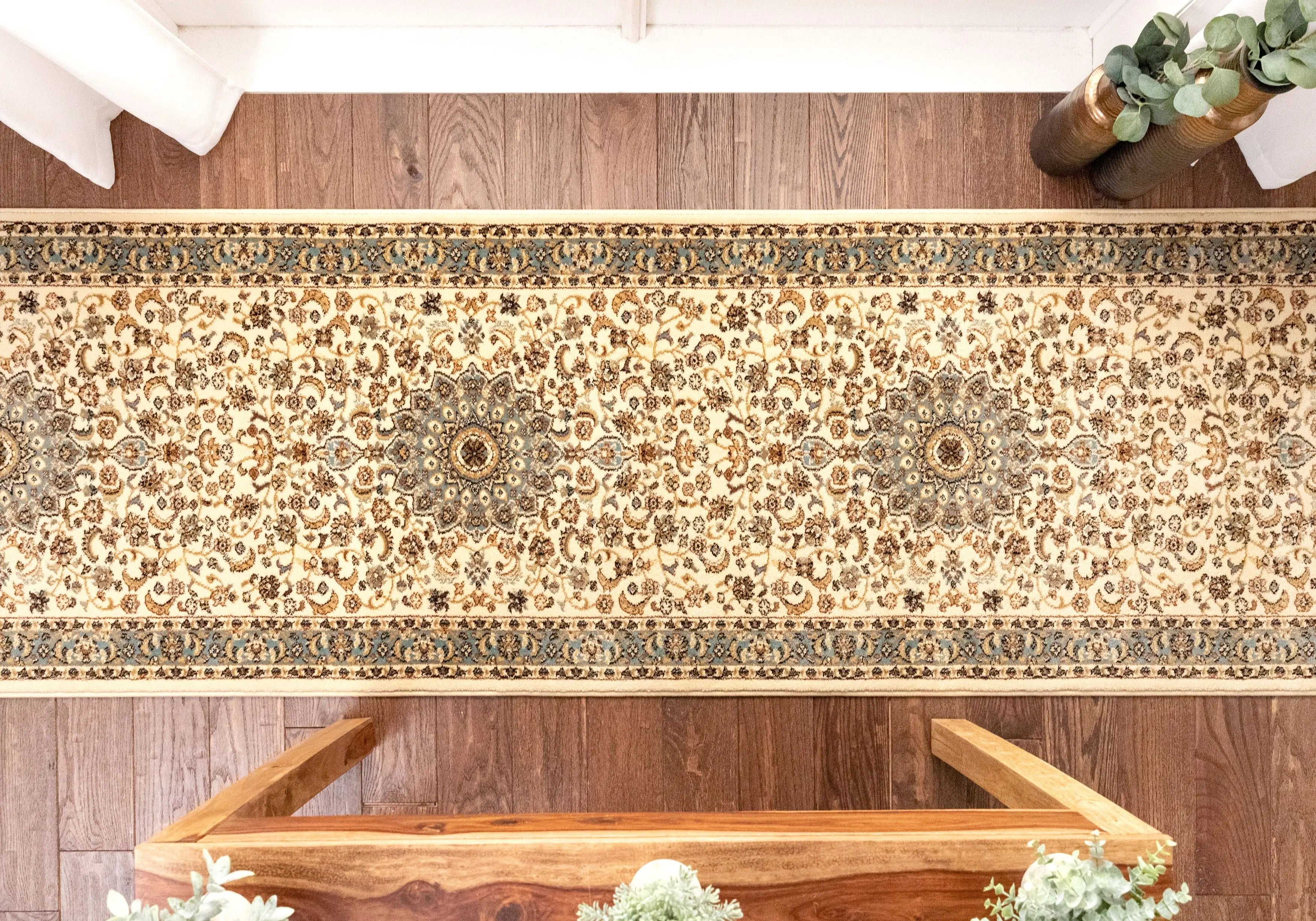 Aviva Custom Size Runner Traditional Ivory Choose Your Width x Choose Your Length Hallway Runner Rug、mySite、gigharbornorthrealestate