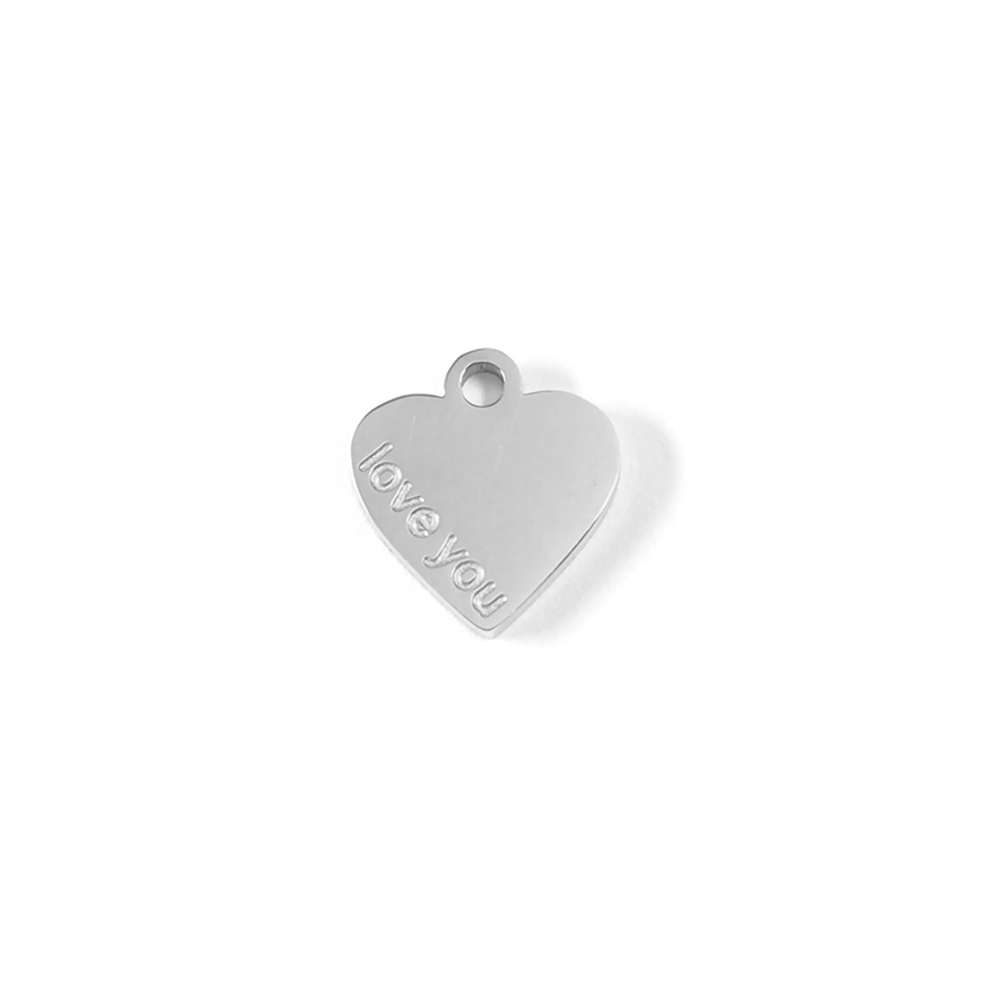 18K Gold PVD Stainless Steel Love You Heart Charm / PDL0060、mySite、dreamappss