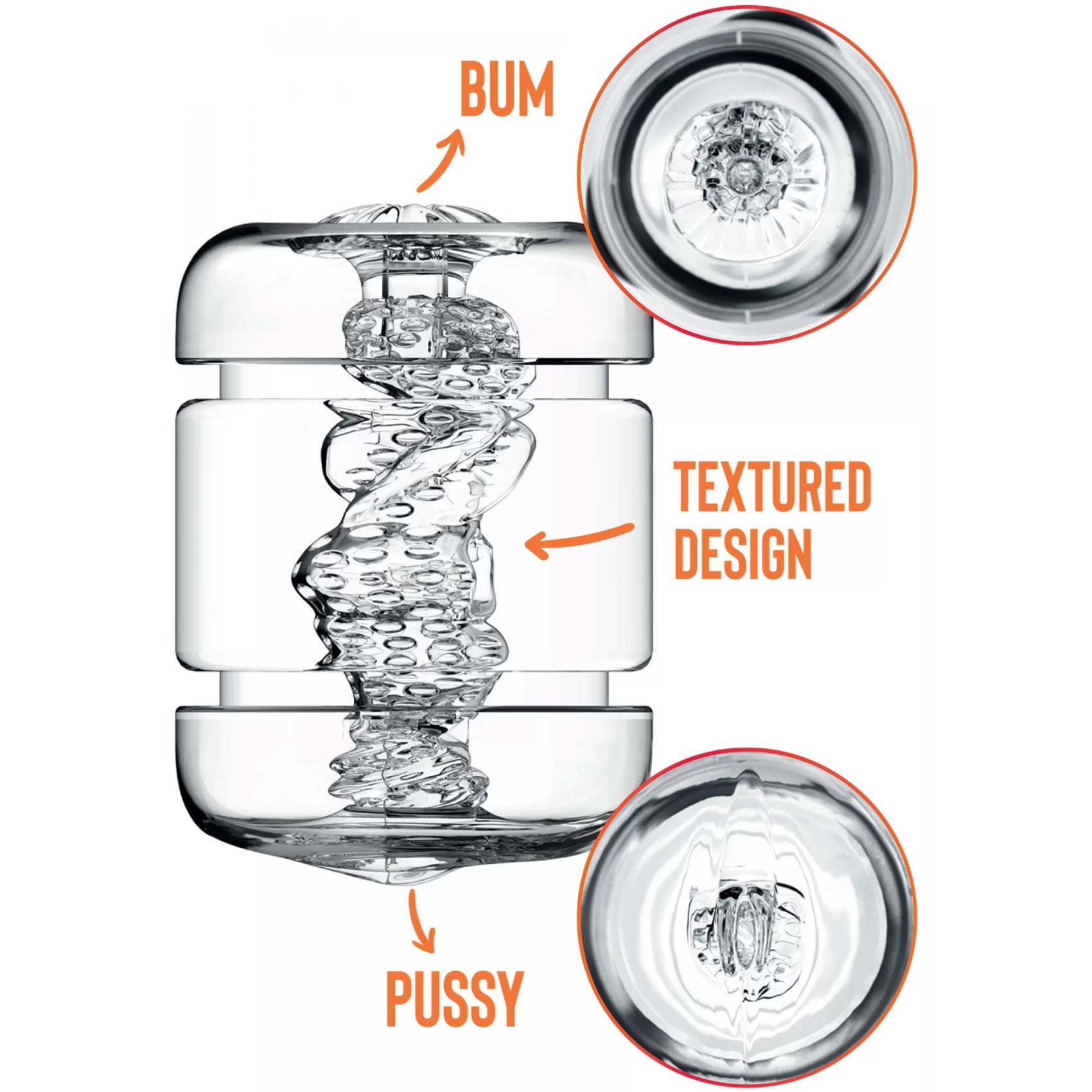 Private Crystal Clear Stroker | Dual-sided Masturbator、mySite、bottomscart