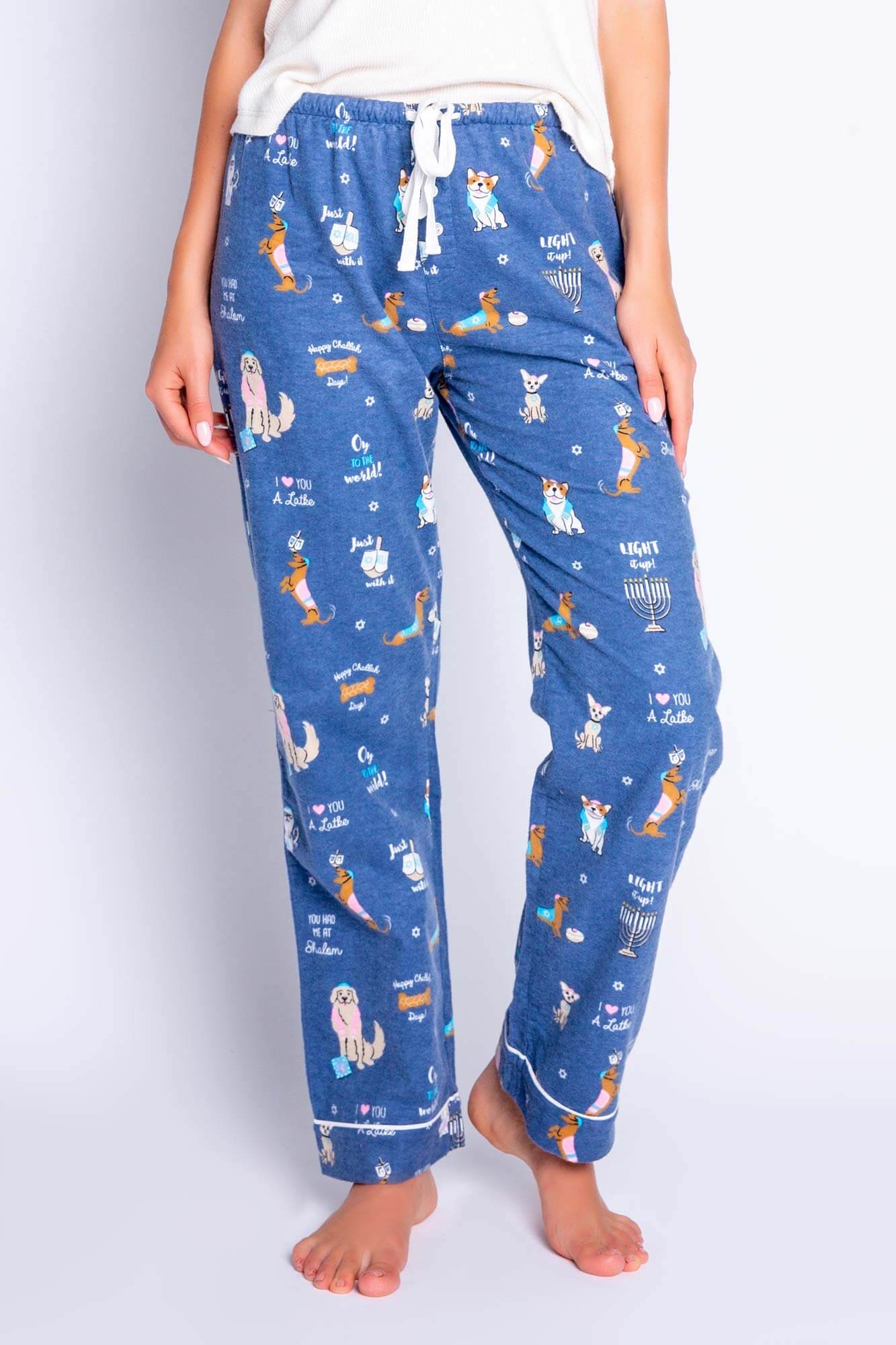 Oy to the World Hanukkah Pajama Pants by P.J. Salvage - Women、mySite、topwebapps