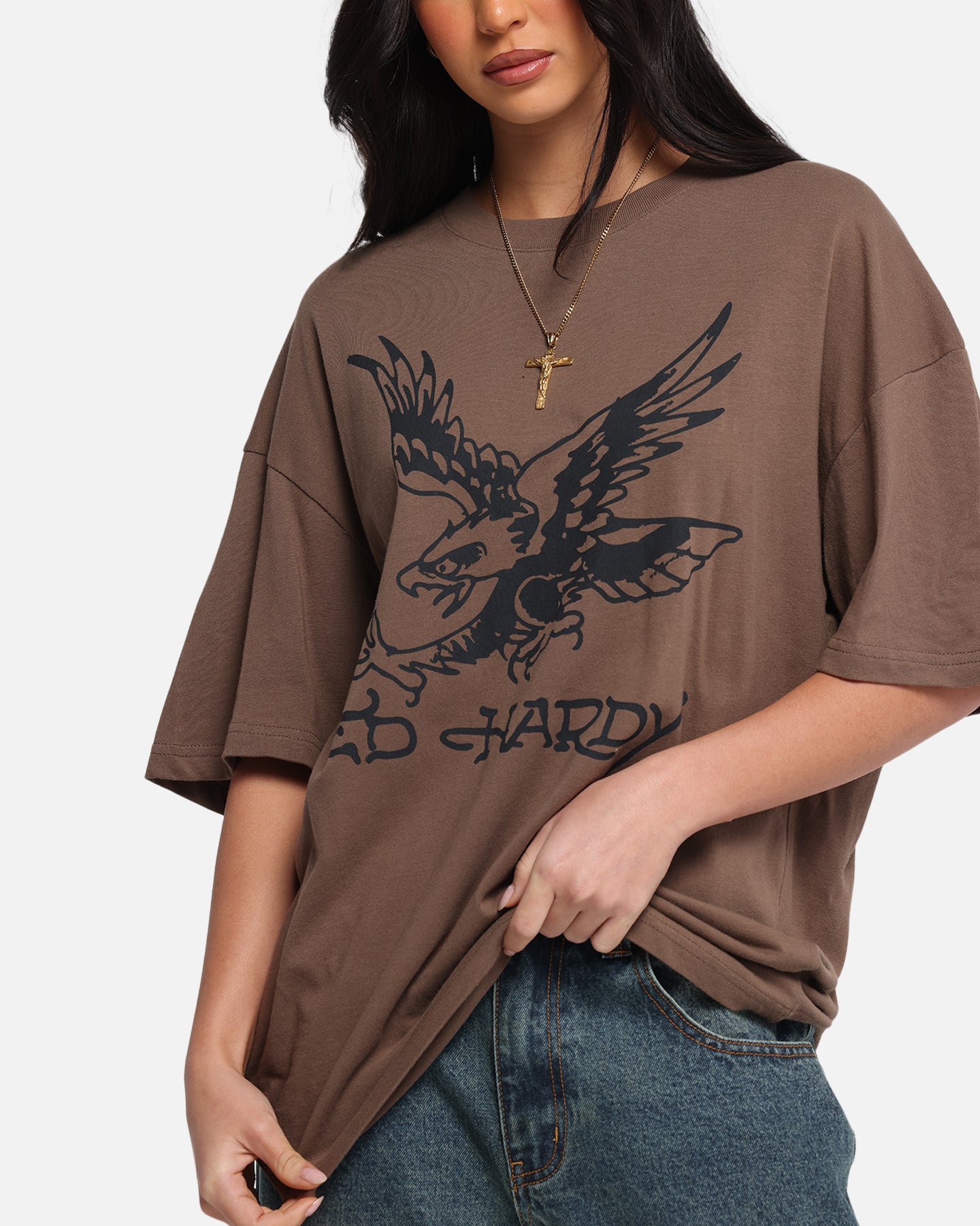 Ed Hardy Eagle T-Shirt Brown、mySite、zt4zffjzw