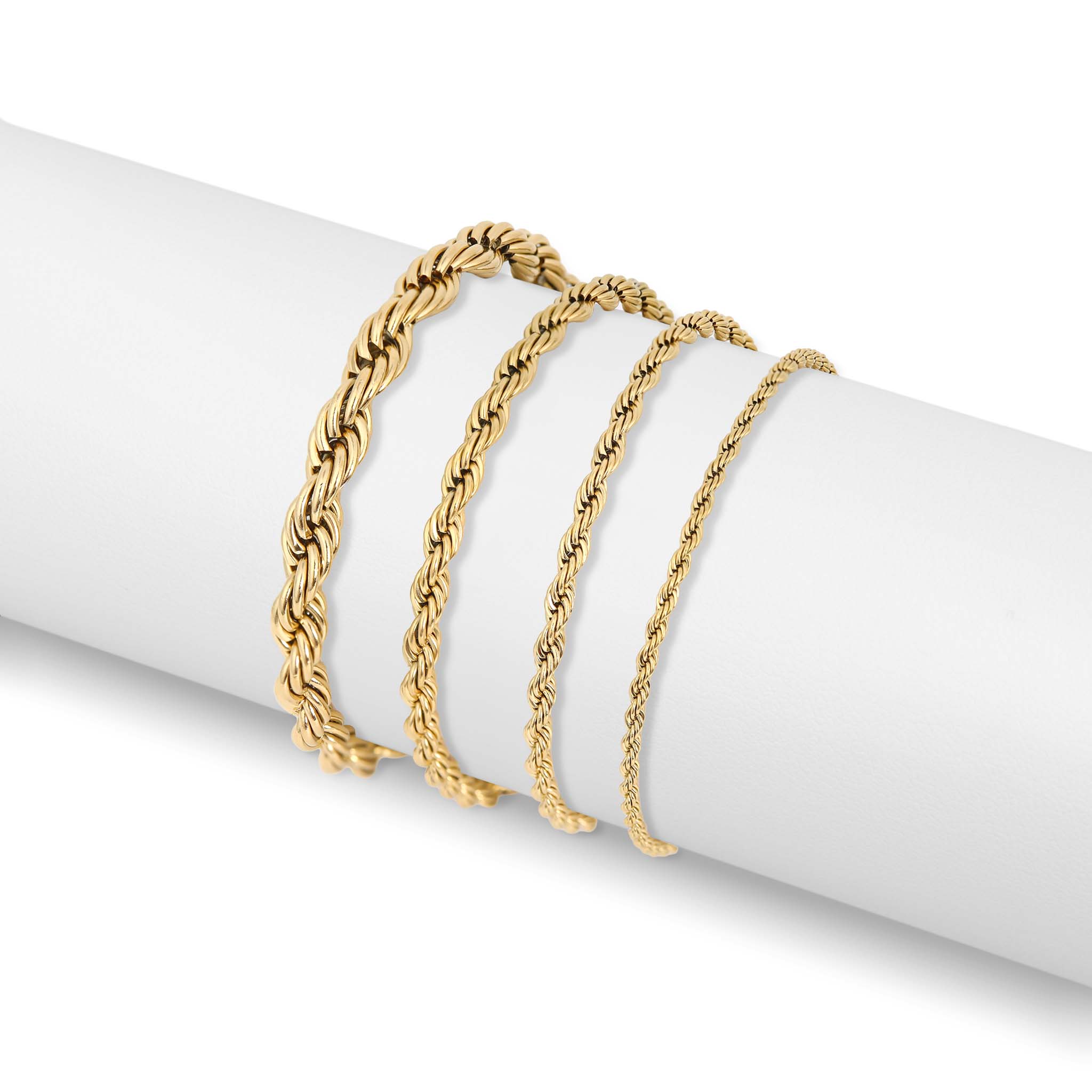 18K Gold PVD Stainless Steel Rope Chain Bracelet/Anklet / BRJ1000、mySite、dreamappss
