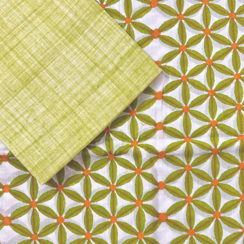 Cotton Saree | Hand Block Print | Green、mySite、camillekostekn