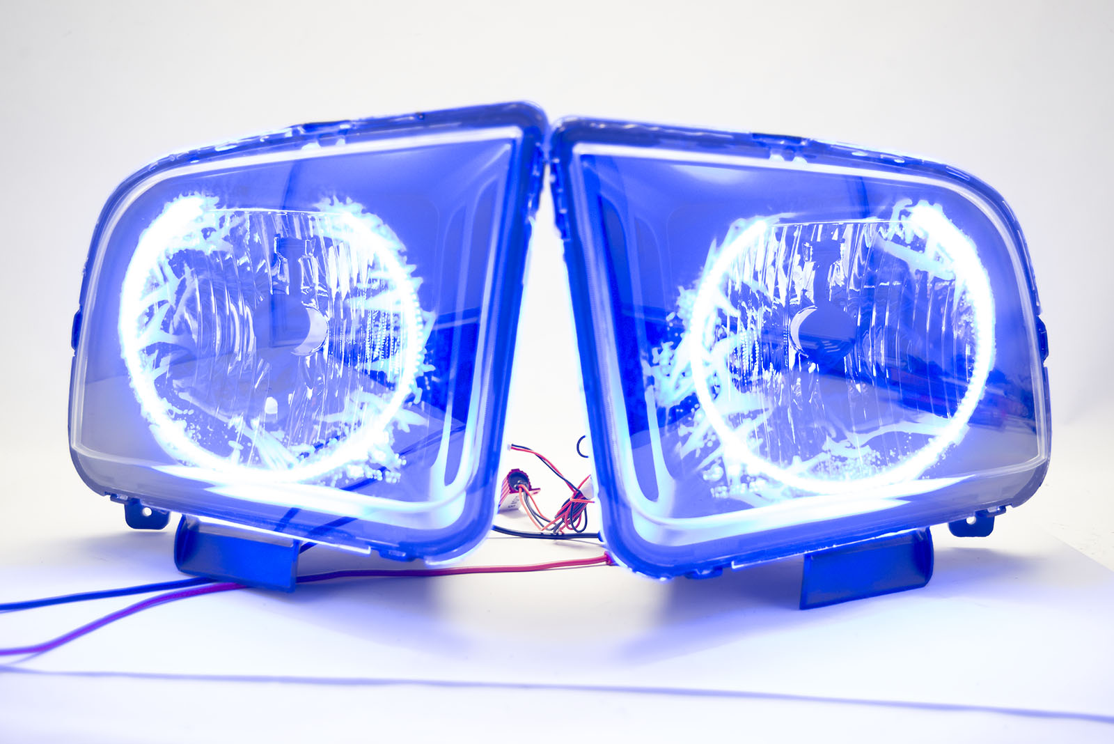 2005-2009 Ford Mustang Headlights - ORACLE SMD Blue LED Halo Kit Pre-Installed、mySite、nflplayoffbracketp