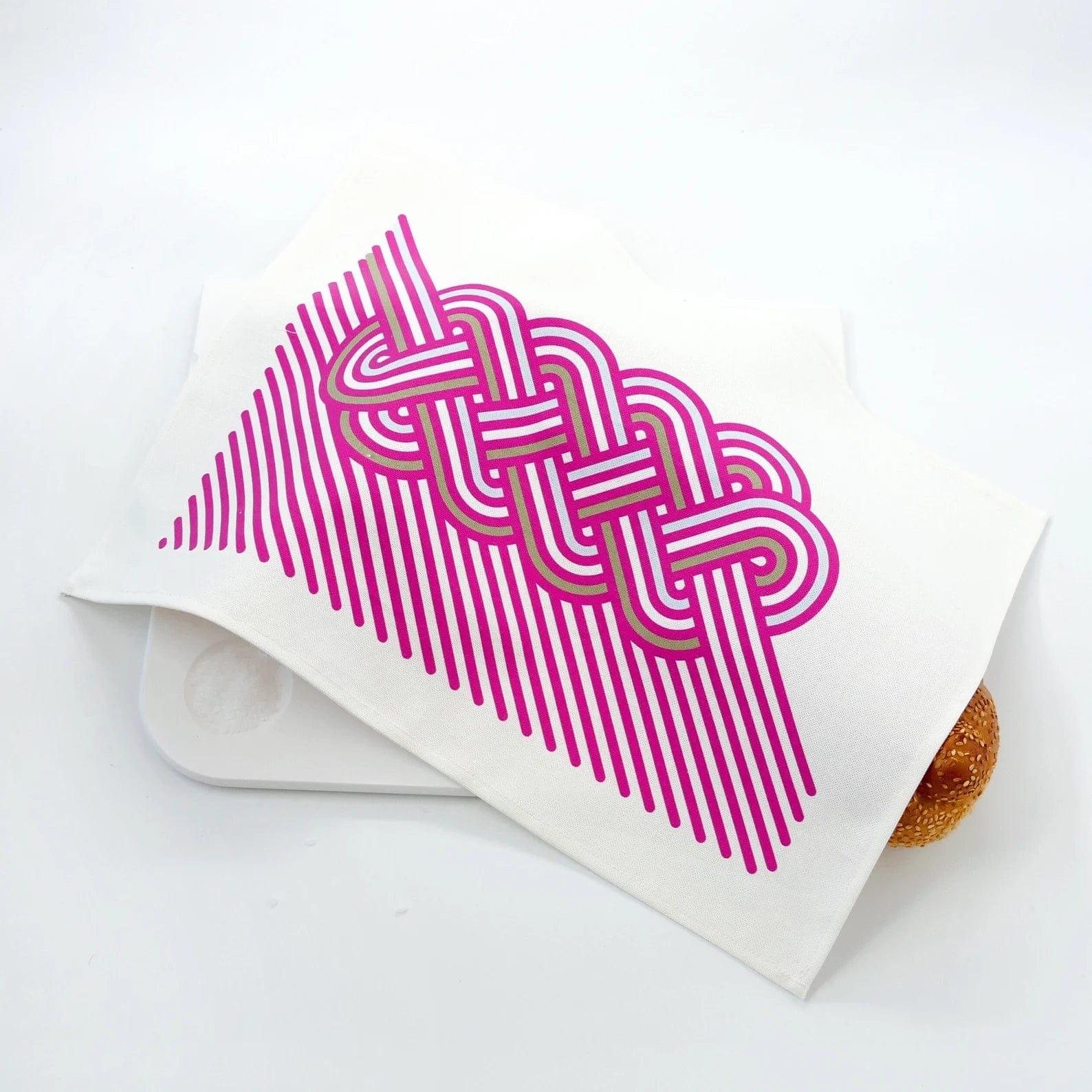 Op-Art Cotton Challah Cover - Pink, Khaki and Light Blue、mySite、topwebapps