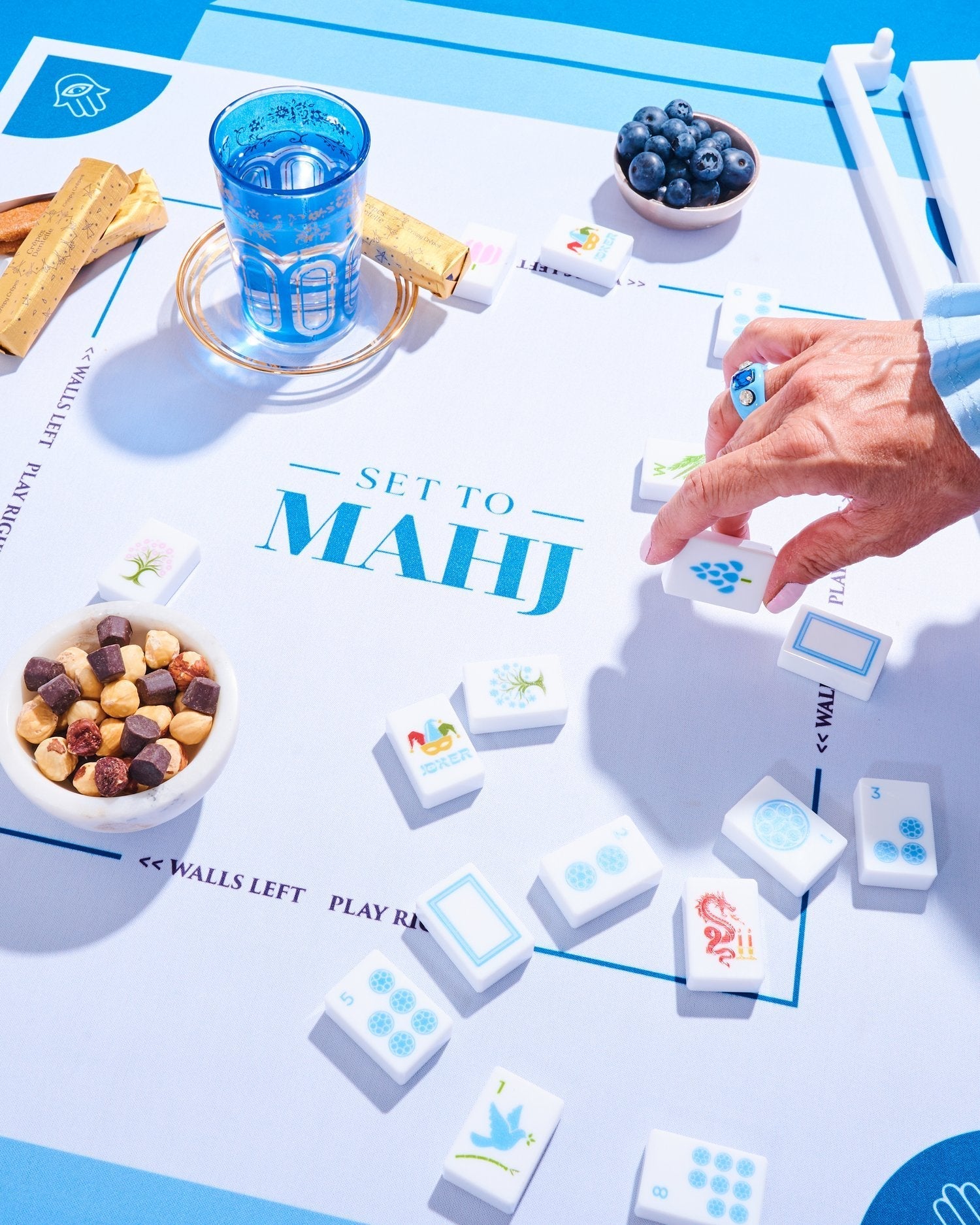  Blue Hamsa Mahjong Mat、mySite、elrpsem3k