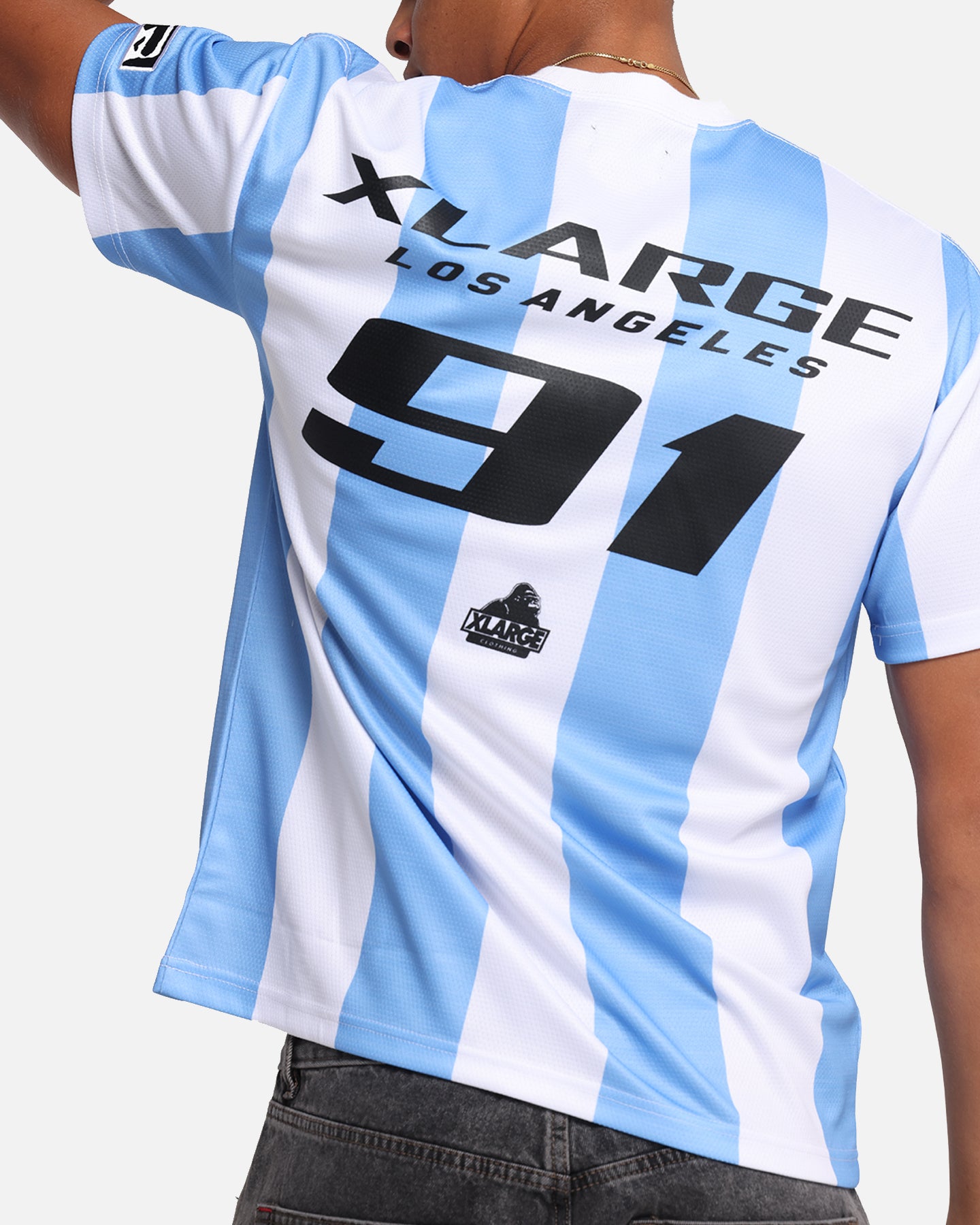 X-Large Slanted Football T-Shirt Blue/White、mySite、zt4zffjzw