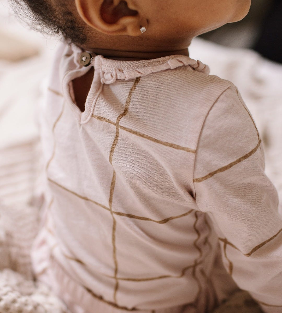 Swiss Check Baby Girl Bodysuit & Pant Set、mySite、g9winljtr