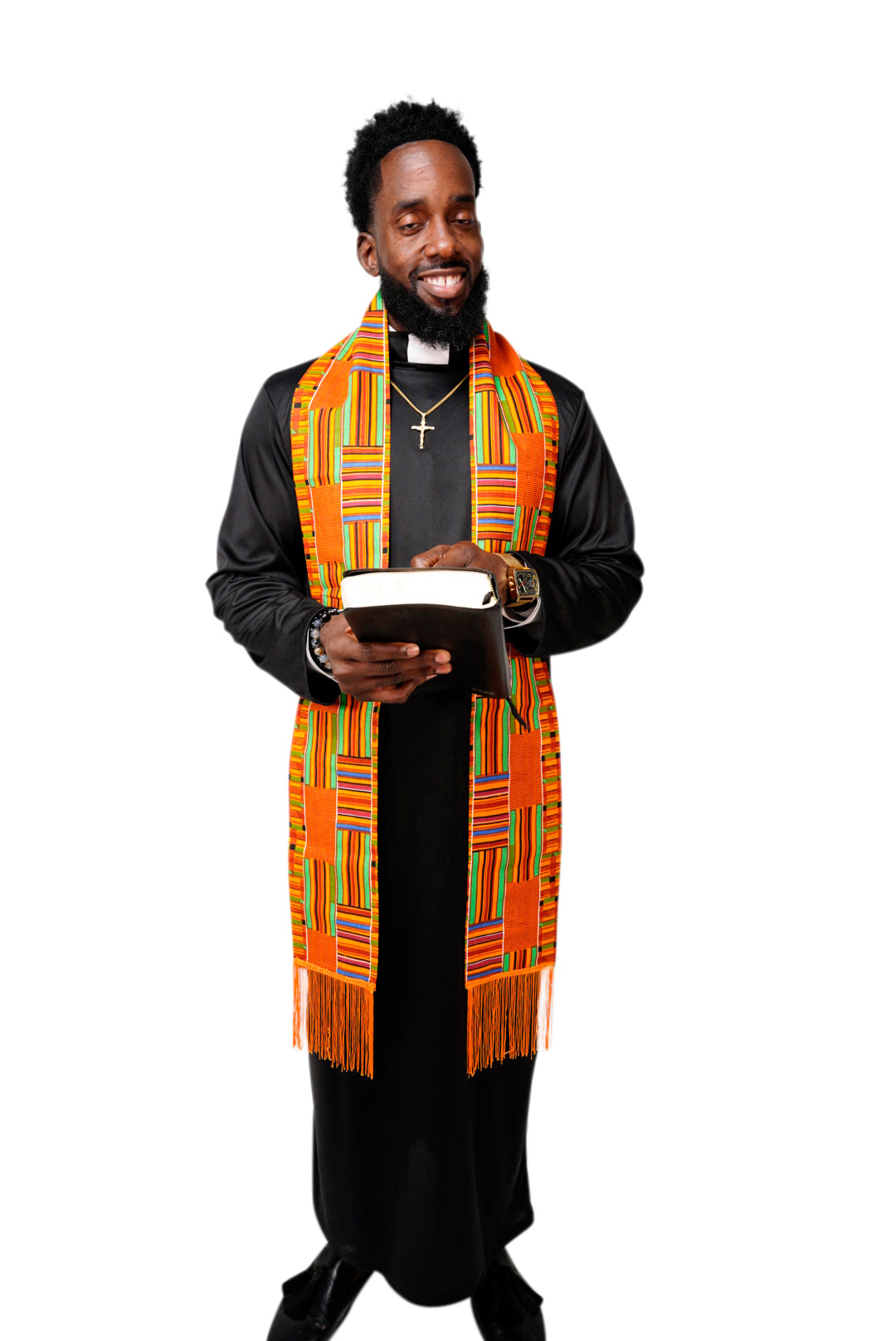 Kente African Print Church Clergy Pastor Choir Stole/Sash with Fringes DPC0795S、mySite、solidvoid