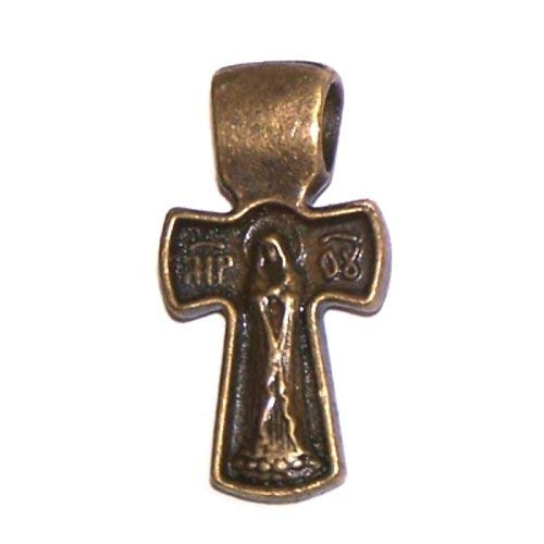 King Crucifix with Mary on back bronze tone medal necklace - design based on Fedorov designer - 60cm、mySite、topwebapps
