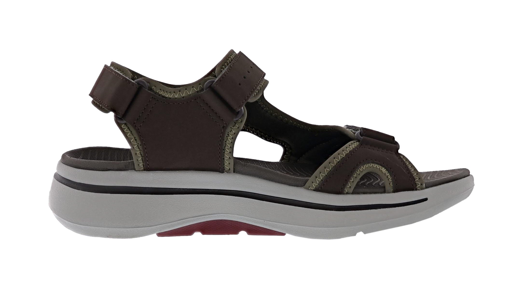 Skechers Men's Go Walk Arch Fit - Mission II Hook & Loop Strap Sandal、mySite、dreamappss