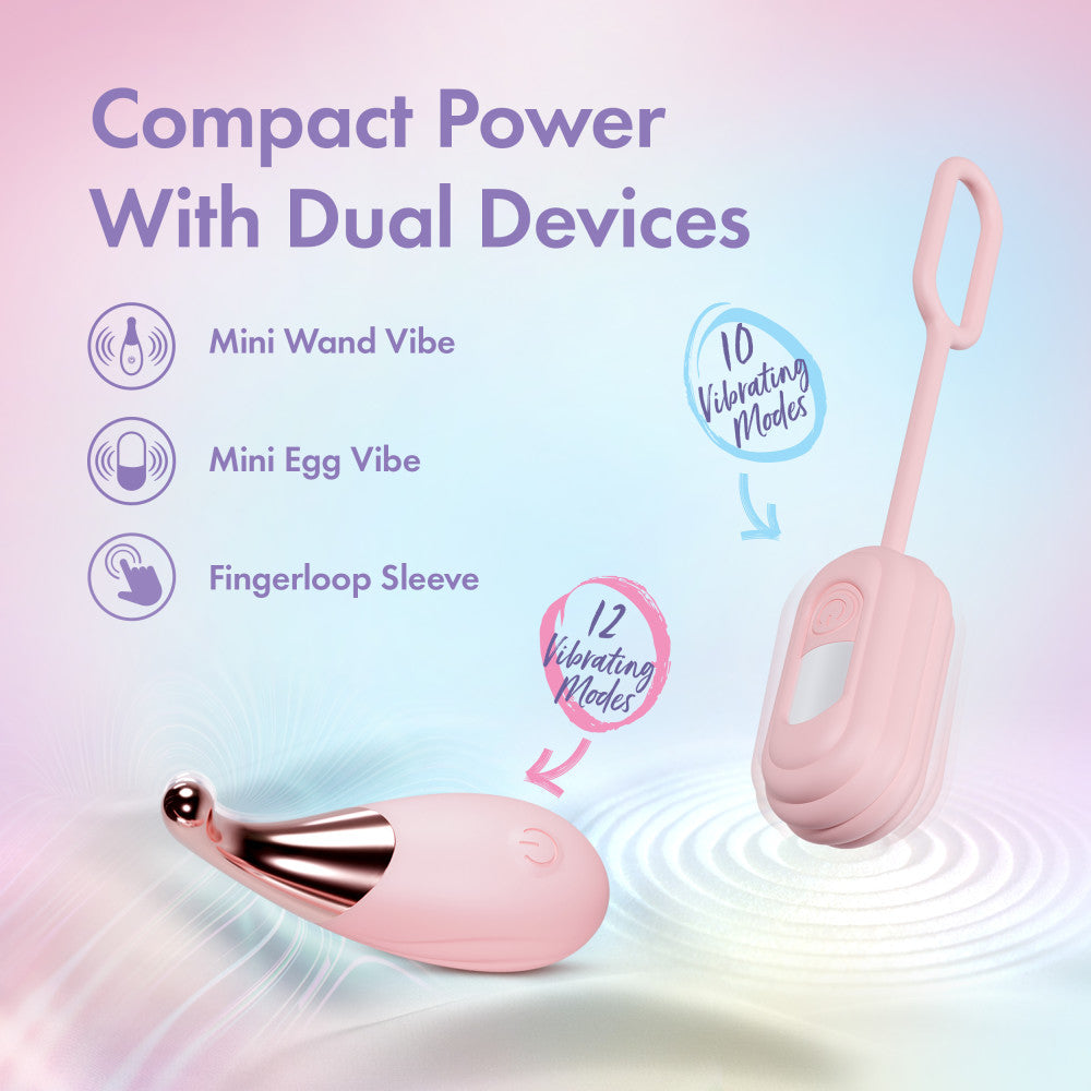Play With Me | Wanderlust 4 Piece Vibrator Set – Mini Clitoral Wand & Egg Vibrator With Wireless Remote – USB Charging Case – In Pink、mySite、bottomscart