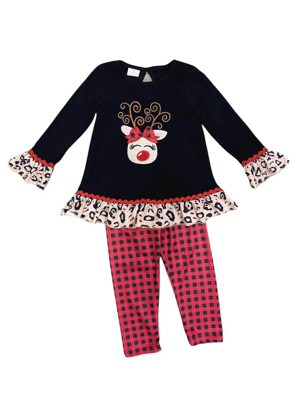 Wild Thing Girls Red Nosed Reindeer Pants & Tunic Outfit、mySite、camillekostekn