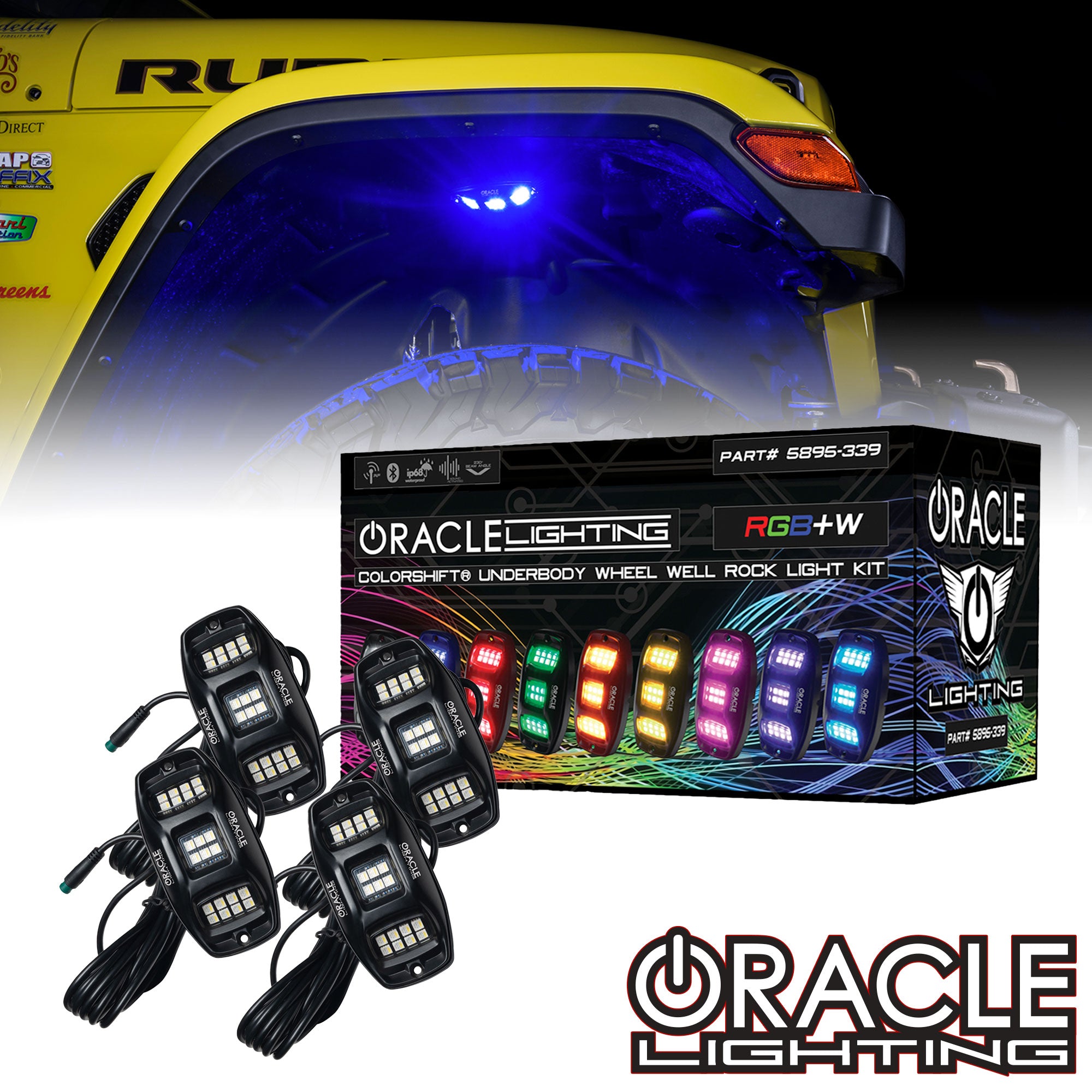 ORACLE Lighting ColorSHIFT RGB+W Underbody Wheel Well Rock Light Kit (4 PCS)、mySite、nflplayoffbracketp