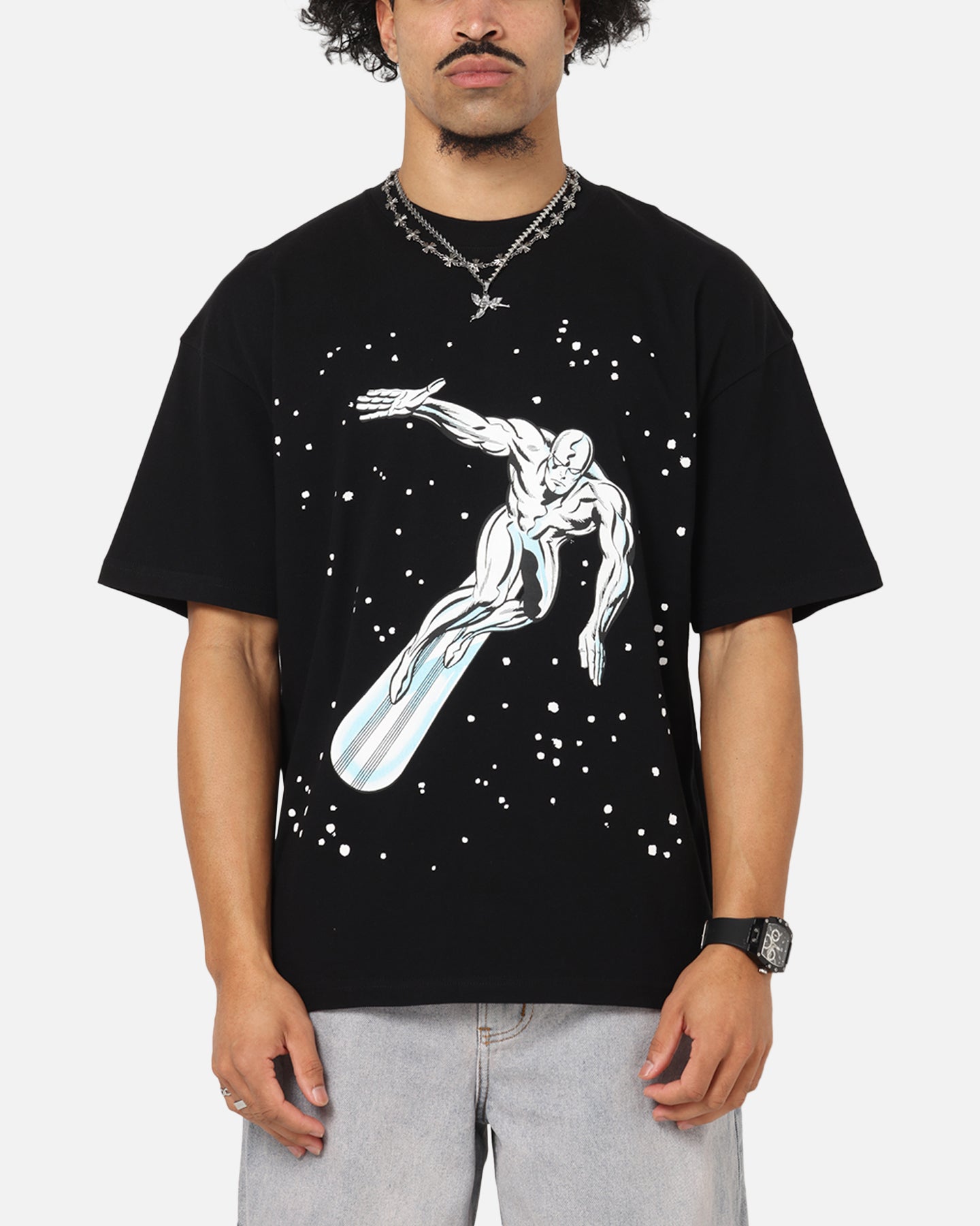 73 Studio Marvel Fantastic Four Silver Surfer Saga T-Shirt Black、mySite、zt4zffjzw