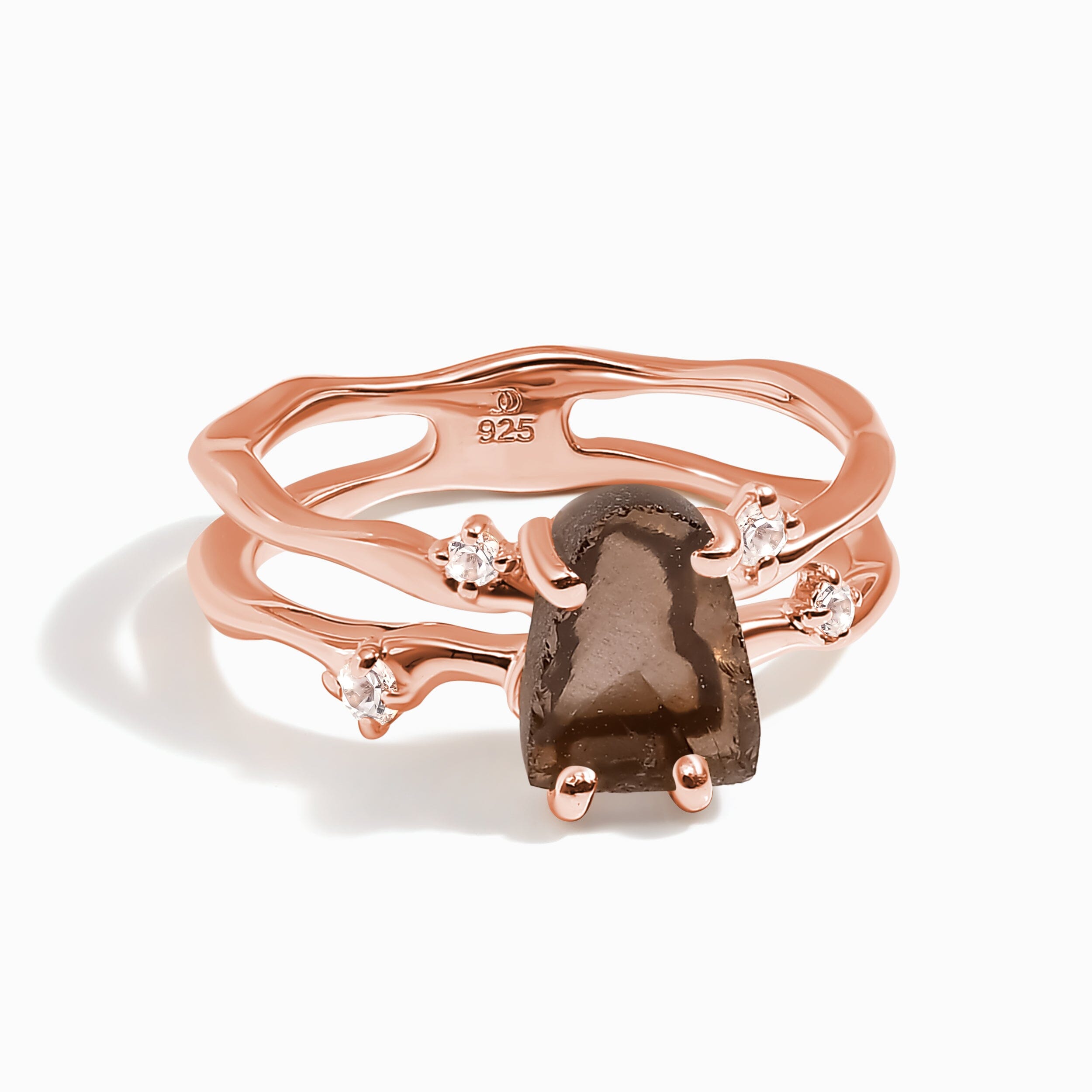 Raw Crystal Ring - Flow Smoky Quartz、mySite、hinf8tx79