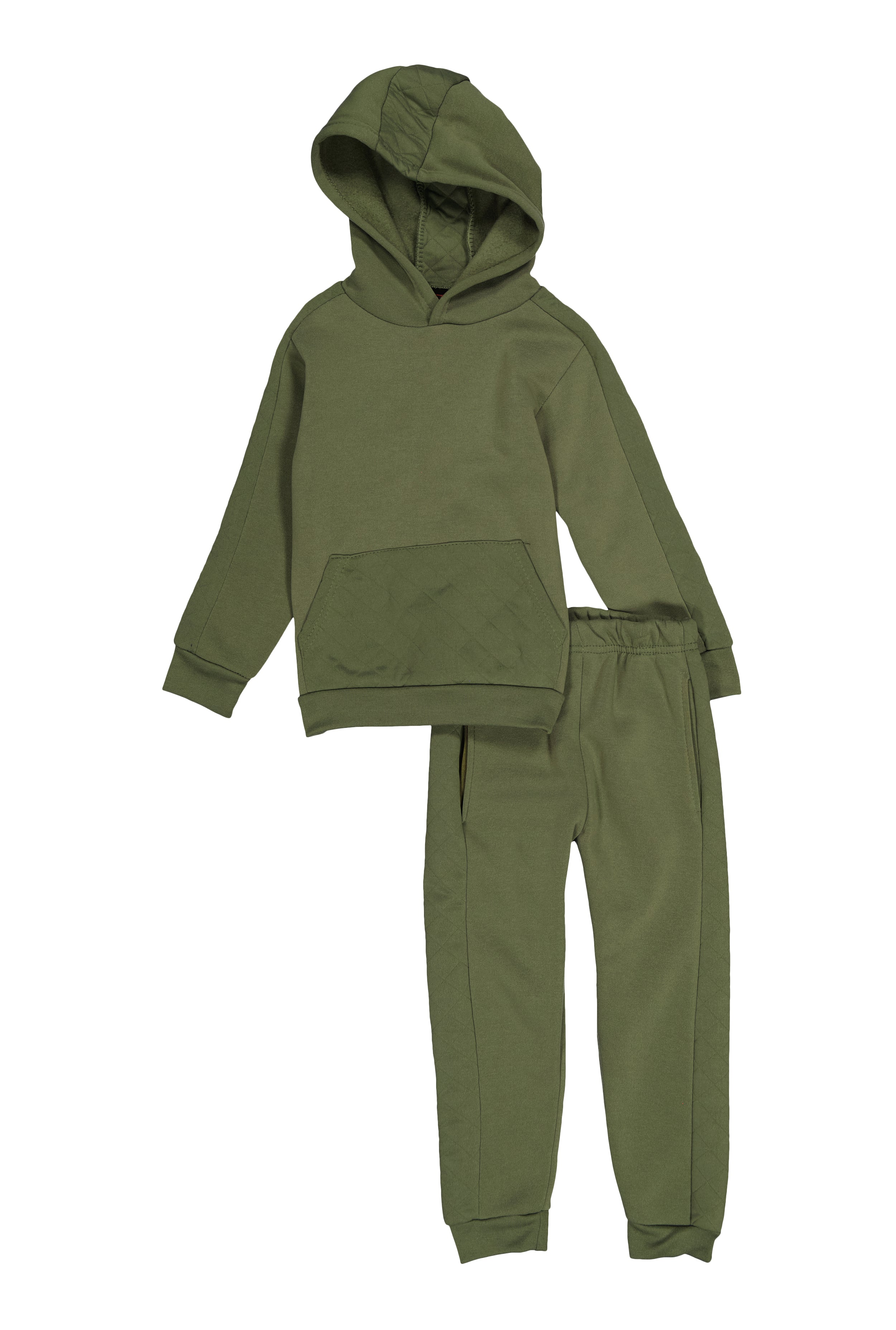 Little Boys Quilted Detail Hooded Sweatshirt and Joggers、mySite、camillekostekn