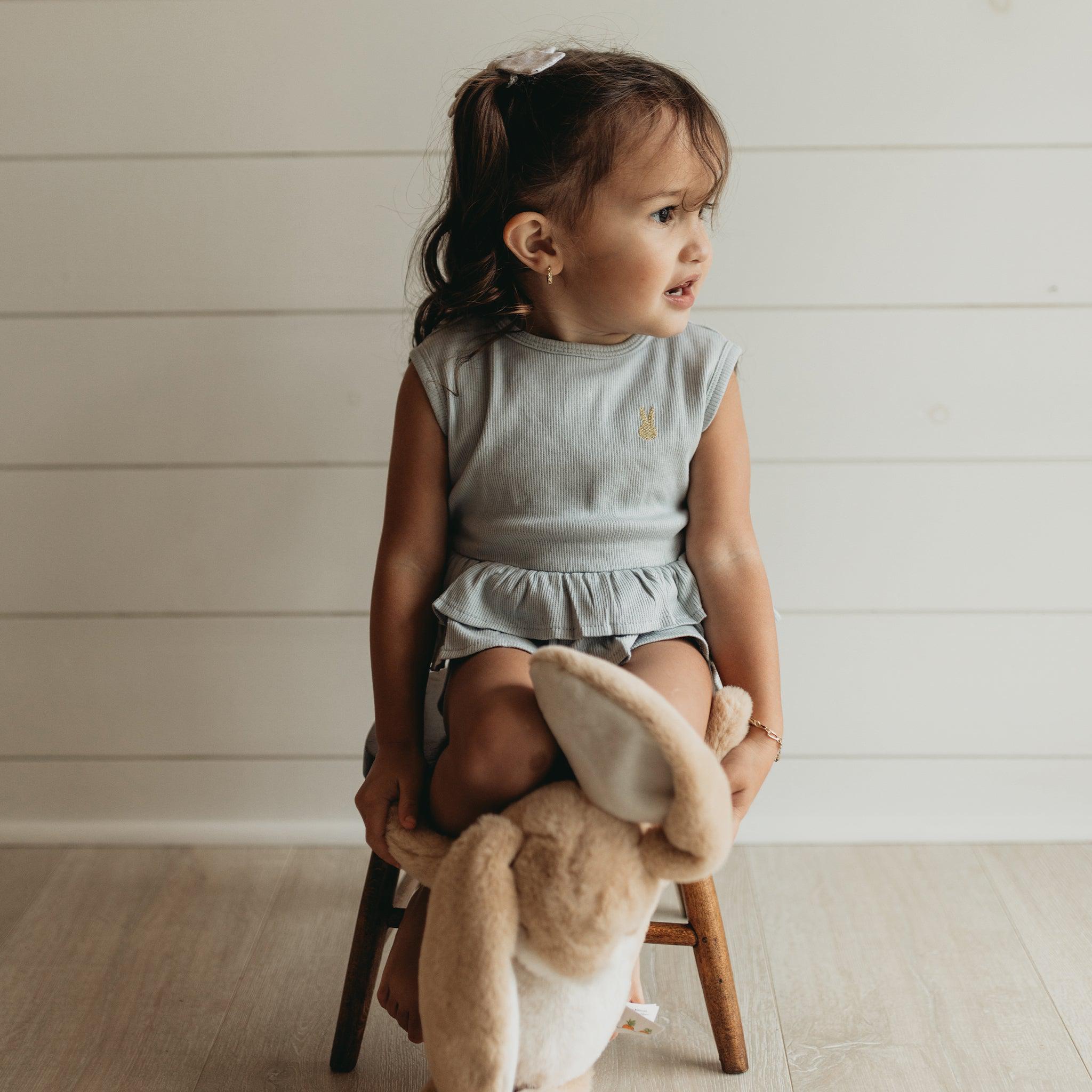 RETIRED - Organic Tank Ruffle Waist Bunsuit - Pearl Blue、mySite、g9winljtr