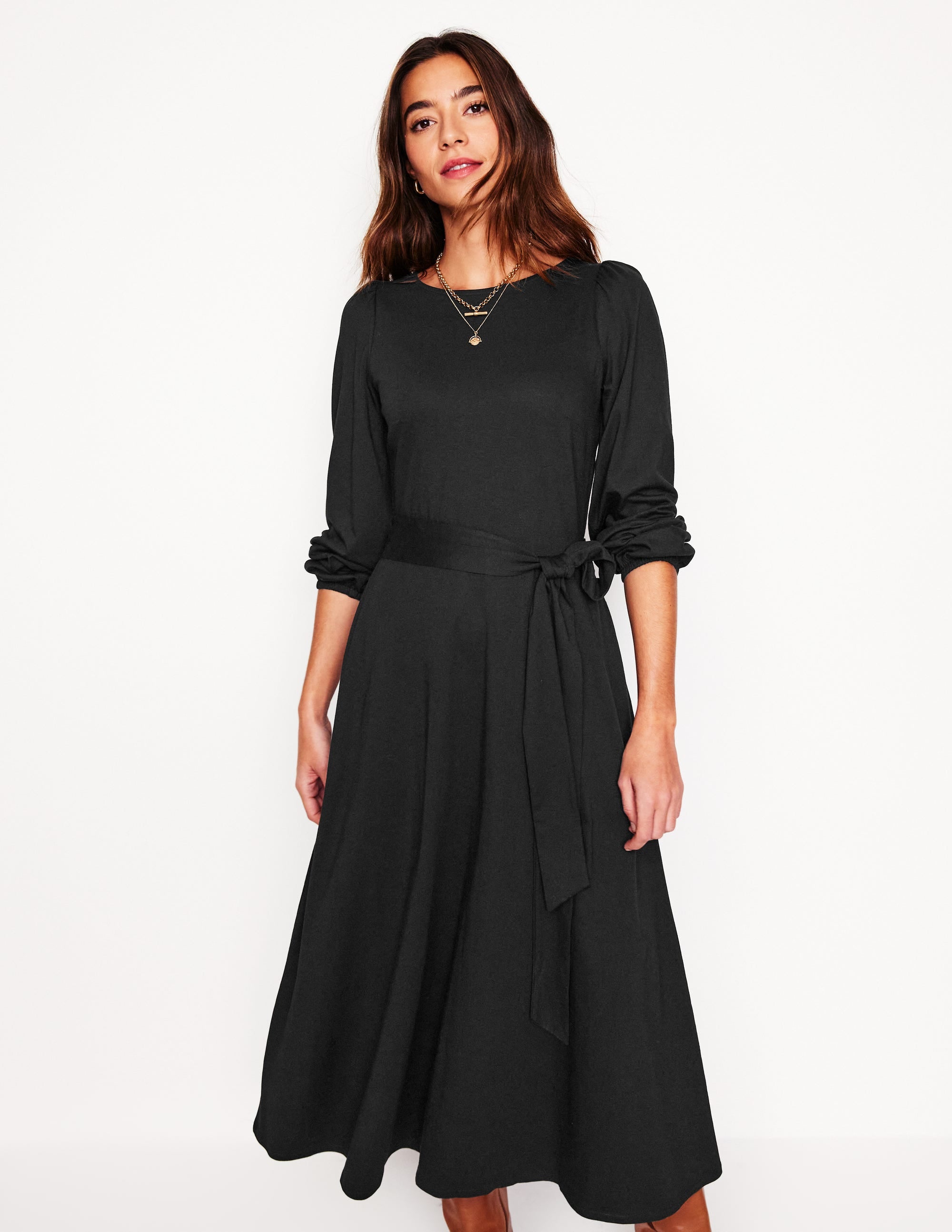  Leandra Jersey Midi Dress-Black、mySite、ashleygrahame