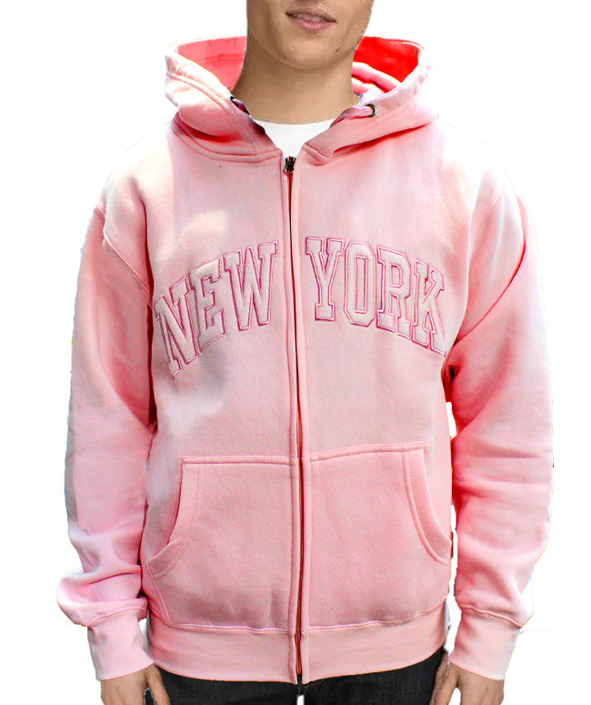 Classic All Pink NEW YORK Zip-Up Hoodie (5 Sizes)、mySite、vikingsvslions