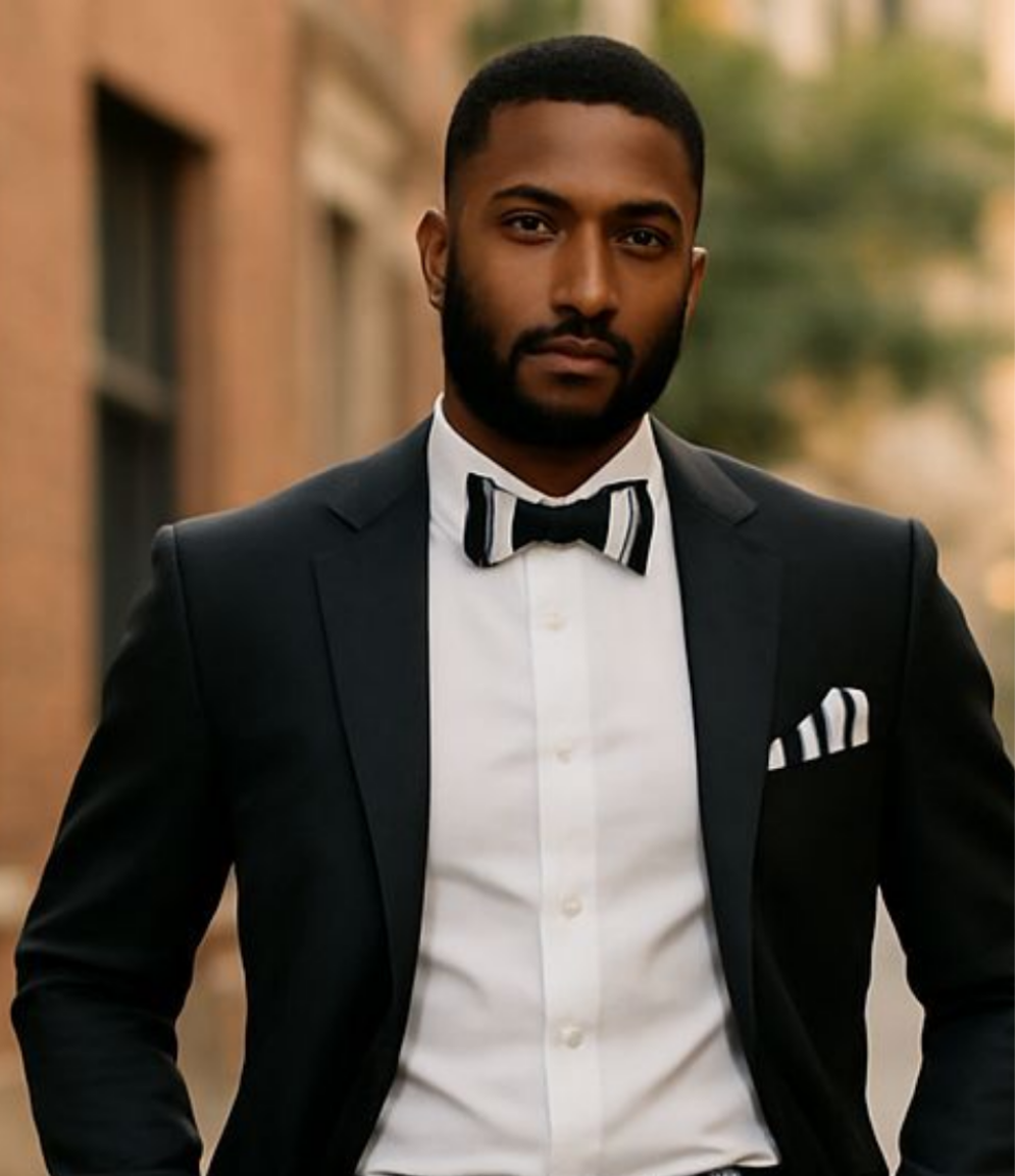 Dupsie's Dasibre Hand woven Kente Cloth Bow Tie and Pocket Square Set DPT243BT、mySite、solidvoid