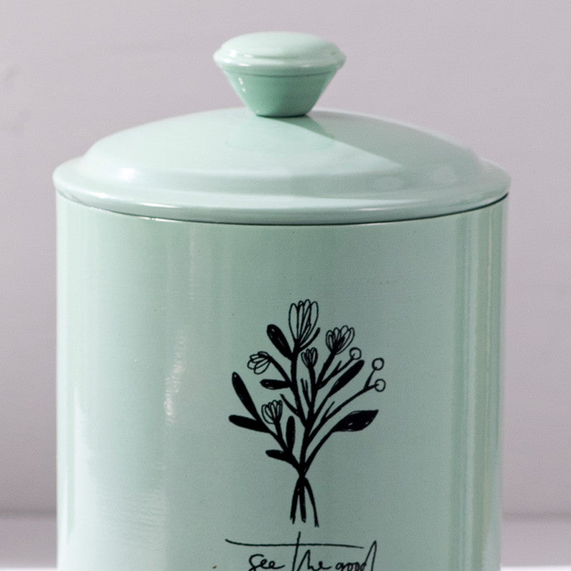 Stainless Steel Floral Jar Canister Set | Pink Green | Set of 2、mySite、camillekostekn