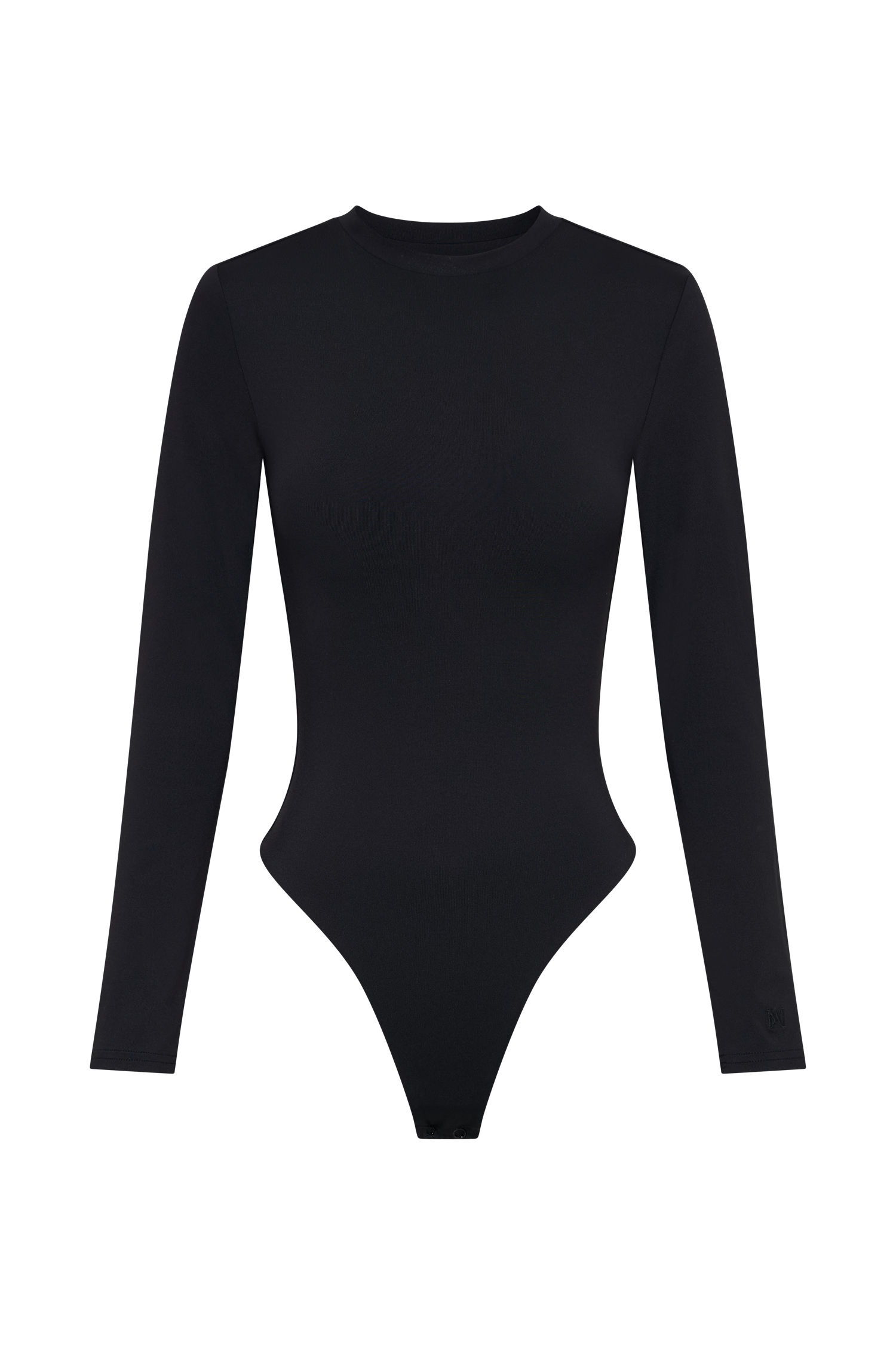 Delilah Long Sleeve Crew Neck Bodysuit - Black、mySite、solidvoid