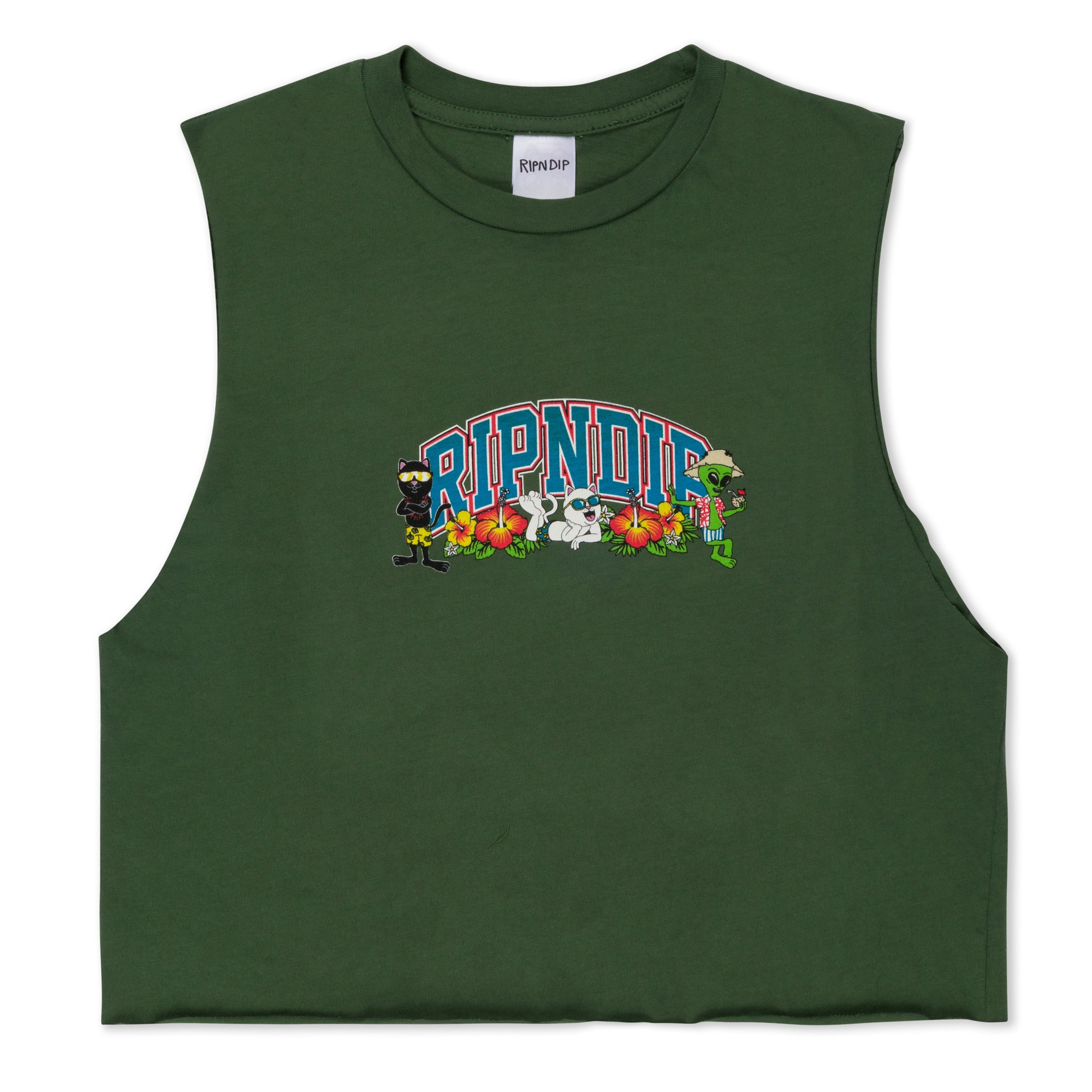  Summer Friends Cropped Tank (Olive)、mySite、merchandisen