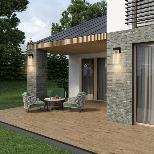 2-Pack Outdoor Wall Light Fixture, Weatherproof LED Wall Sconce with Bubble Crystal and Light Sensor - 12W Per Lamp、、eastwooduniform