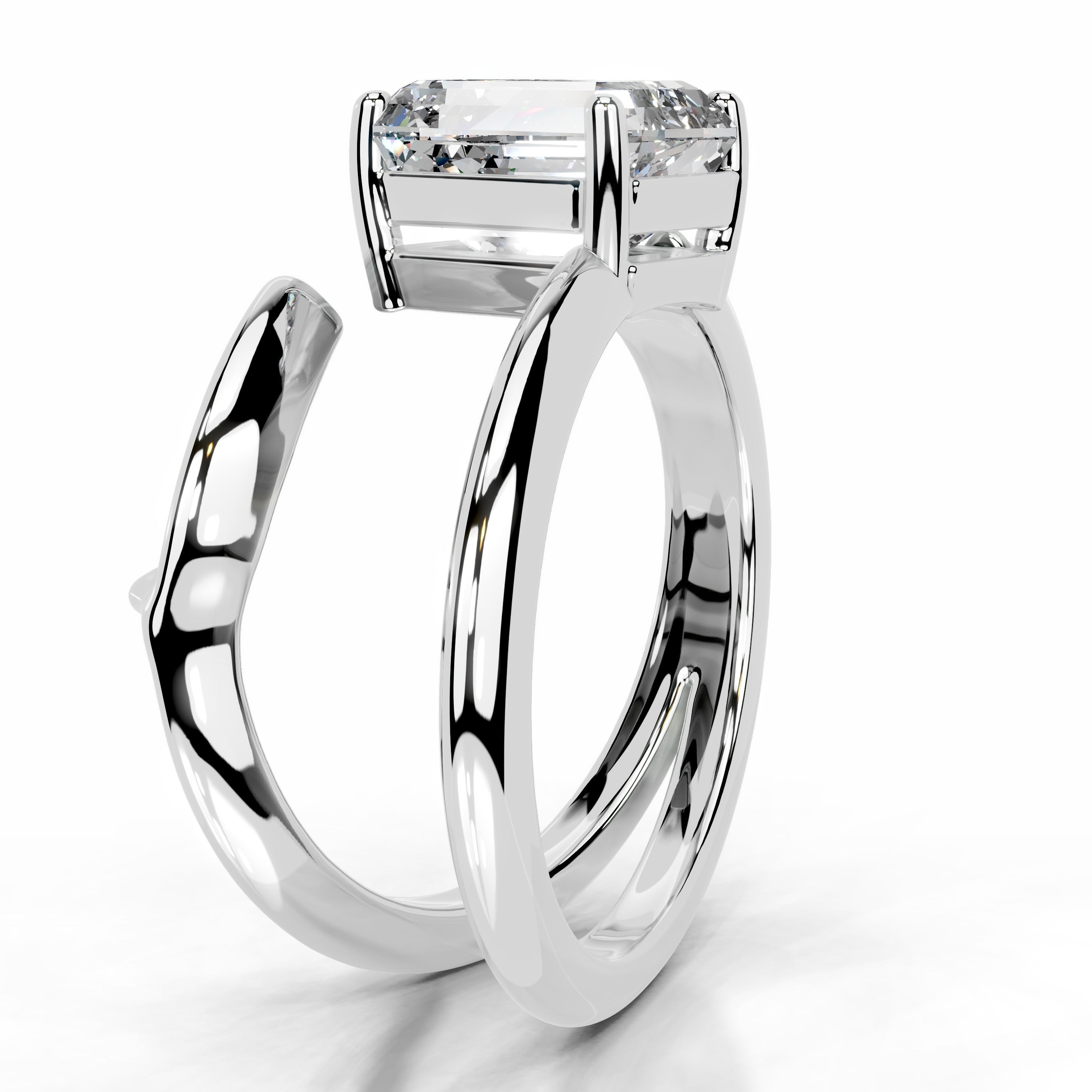 Emerald Embrace Lab Grown Diamond Ring - 14K White Gold、mySite、hinf8tx79