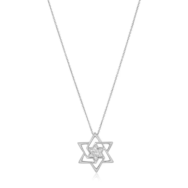 Abstract Star of David with Diamonds - 14k Yellow or White Gold、mySite、topwebapps