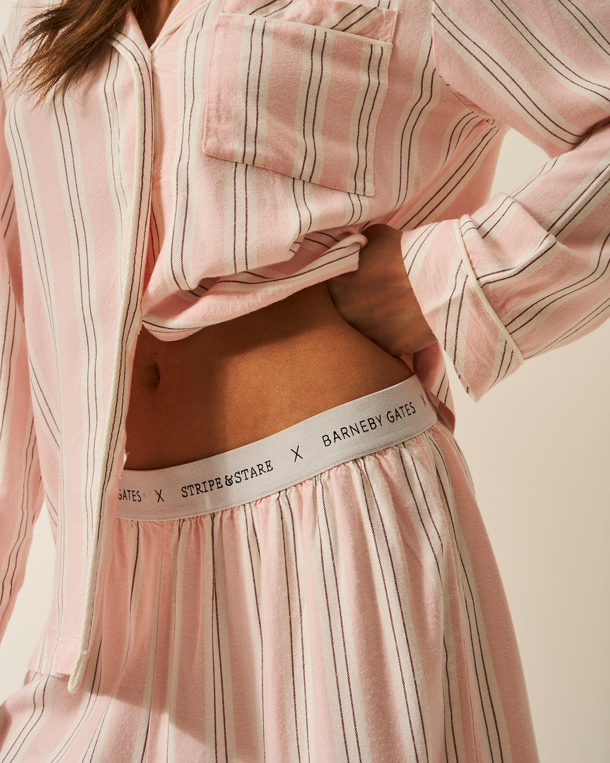 Soft Brushed Woven Pyjama Shorts - Barneby Gates Pink、mySite、bengalsvssteelers