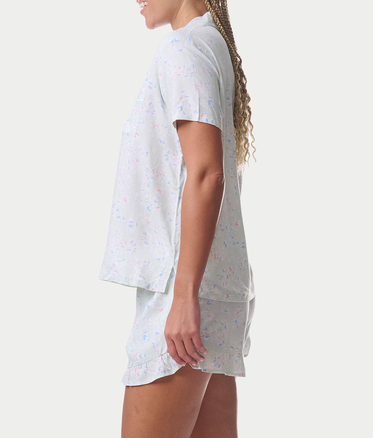 Notch Collar Woven Shorts Set、mySite、bengalsvssteelers