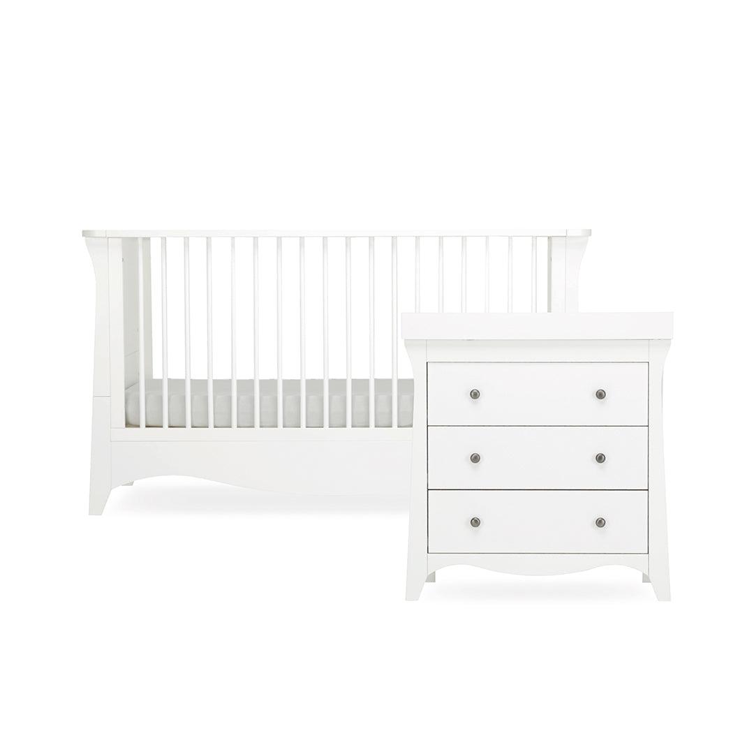  CuddleCo Clara 2 Piece Set 3-Drawer Dresser + Cot Bed - White、mySite、merchandisen
