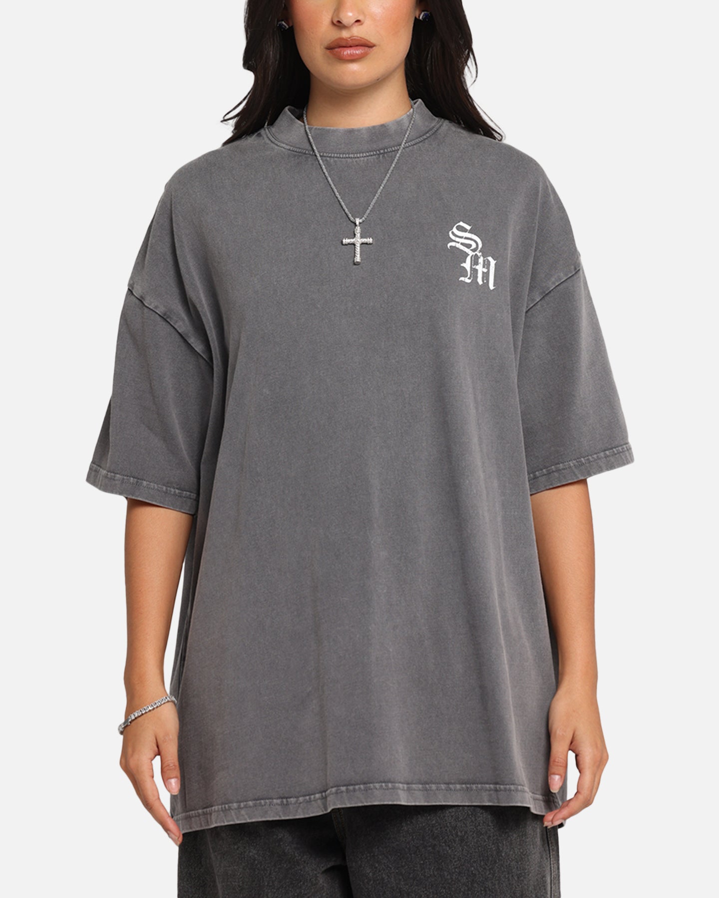 Saint Morta Redemption Mock Neck T-Shirt Washed Charcoal、mySite、zt4zffjzw