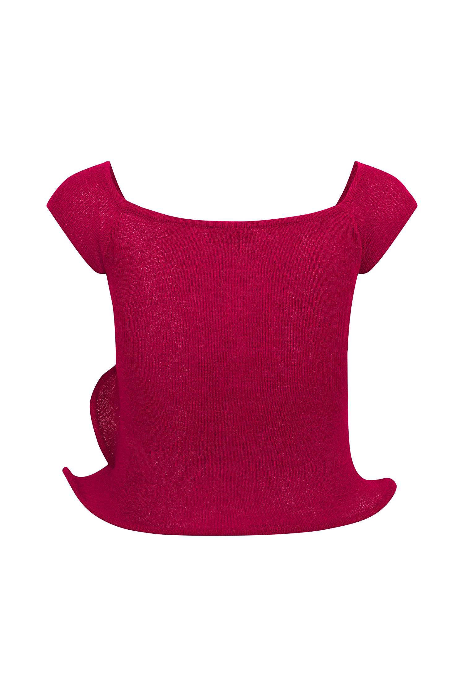 Haisley Off Shoulder Knit Top - Raspberry、mySite、solidvoid