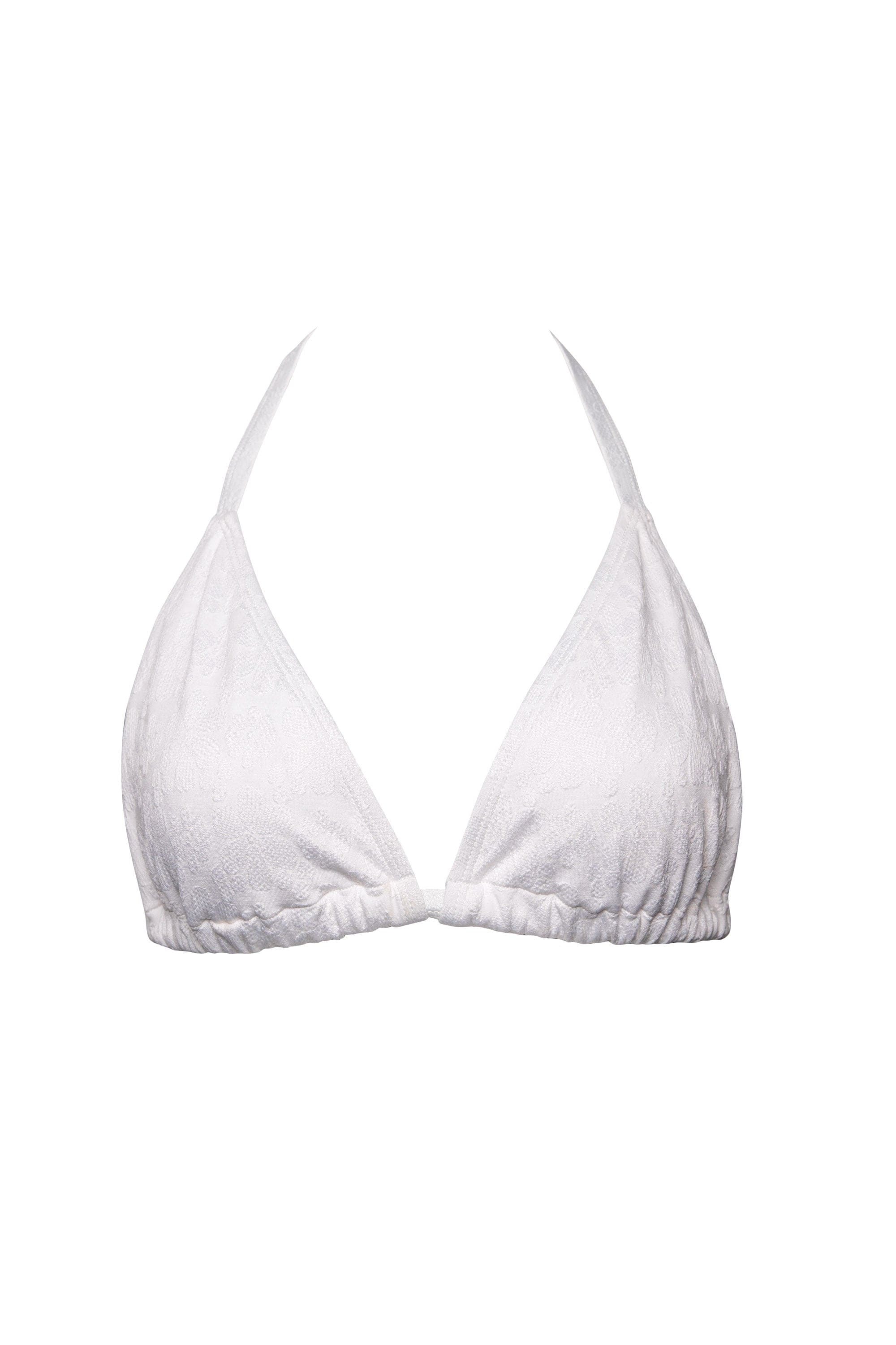 Zoe Fuller Bust Mix & Match White Floral Texture Triangle Bikini Top、mySite、bengalsvssteelers