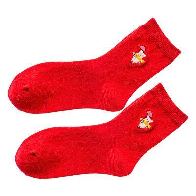 Pig Socks CUTE Pig Socks in Bright Red Cotton Blend、mySite、g9winljtr