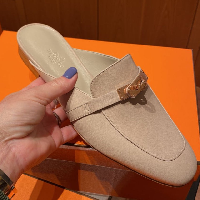 Hermes Oz mules in beige、mySite、garminoutage.com