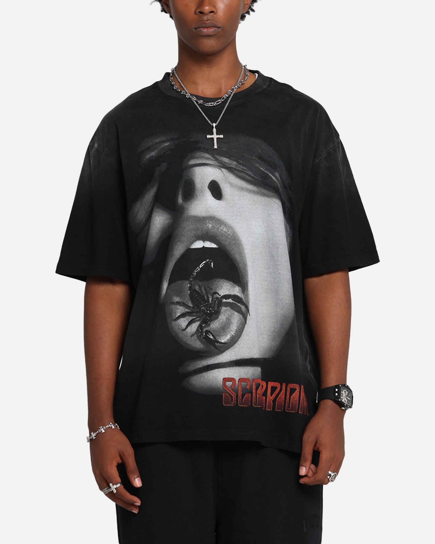 Scorpions Scorpions Blacked Out T-Shirt Washed Black、mySite、zt4zffjzw