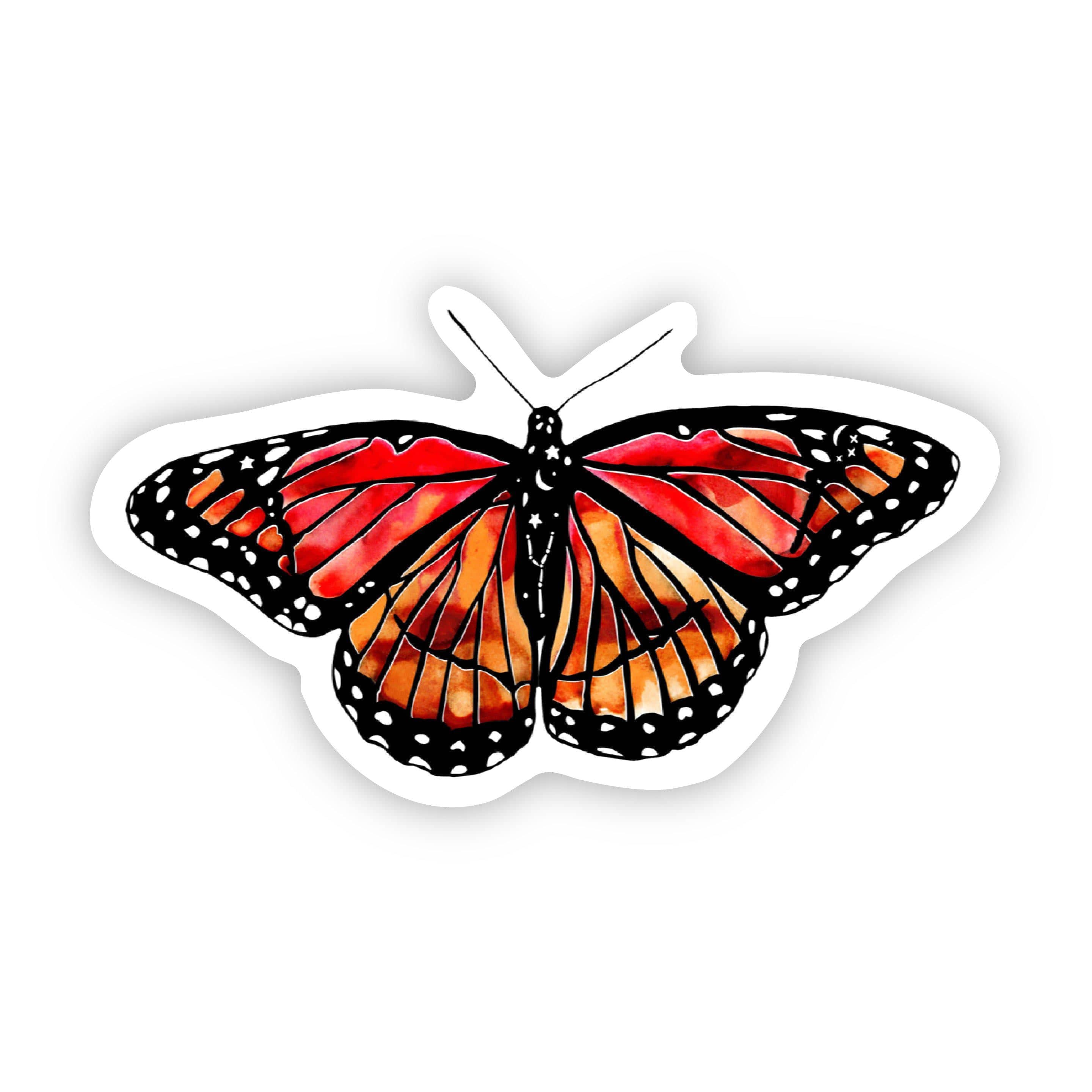  Orange and Red Butterfly Sticker、mySite、elrpsem3k