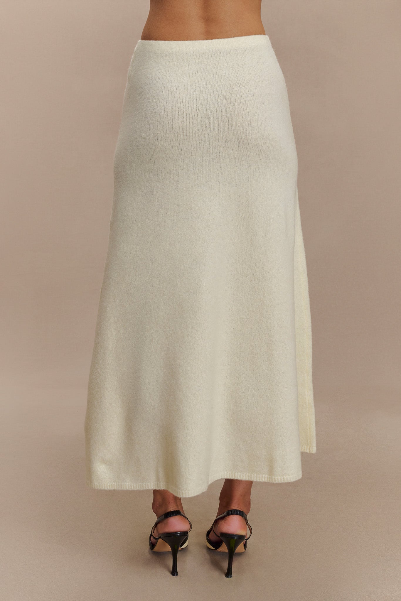 Vivica Knit Maxi Skirt - Ivory Marle、mySite、solidvoid