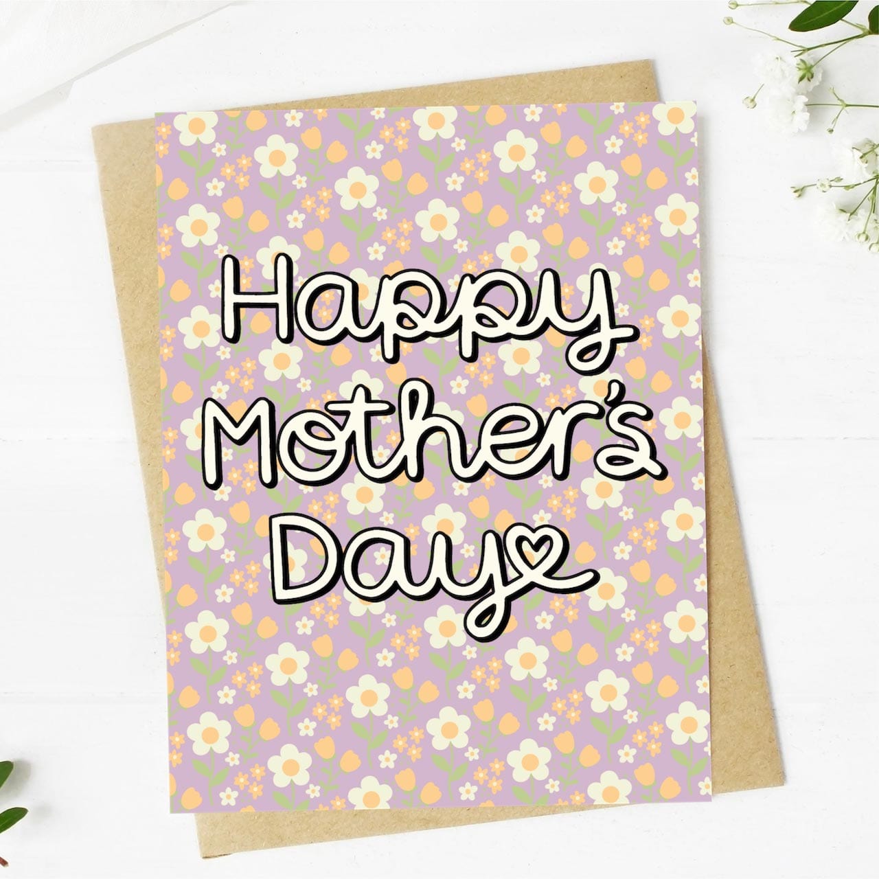  Happy Mother's Day Floral Cursive Card、mySite、ghnorth