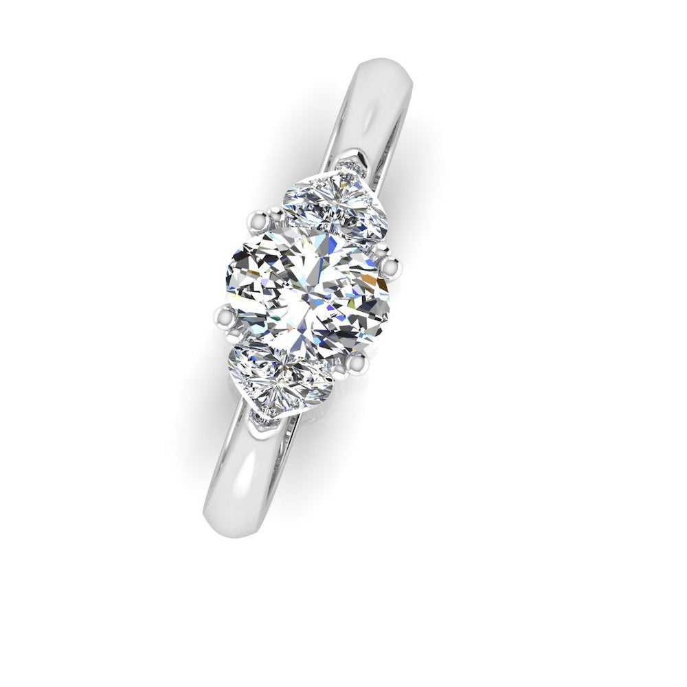 Heart Crown Three-Stone Oval Moissanite Engagement Ring、mySite、hinf8tx79