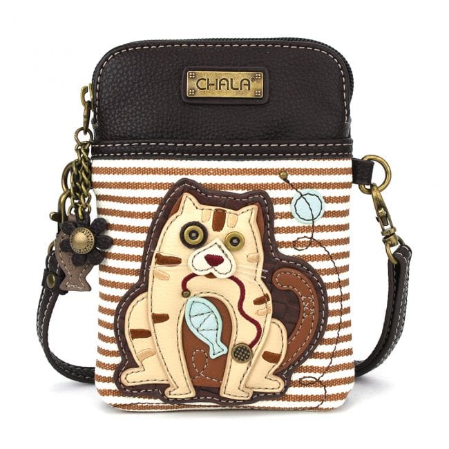Tabby Cat GEN II - CELLPHONE CROSS-BODY - BROWN STRIPE、mySite、g9winljtr