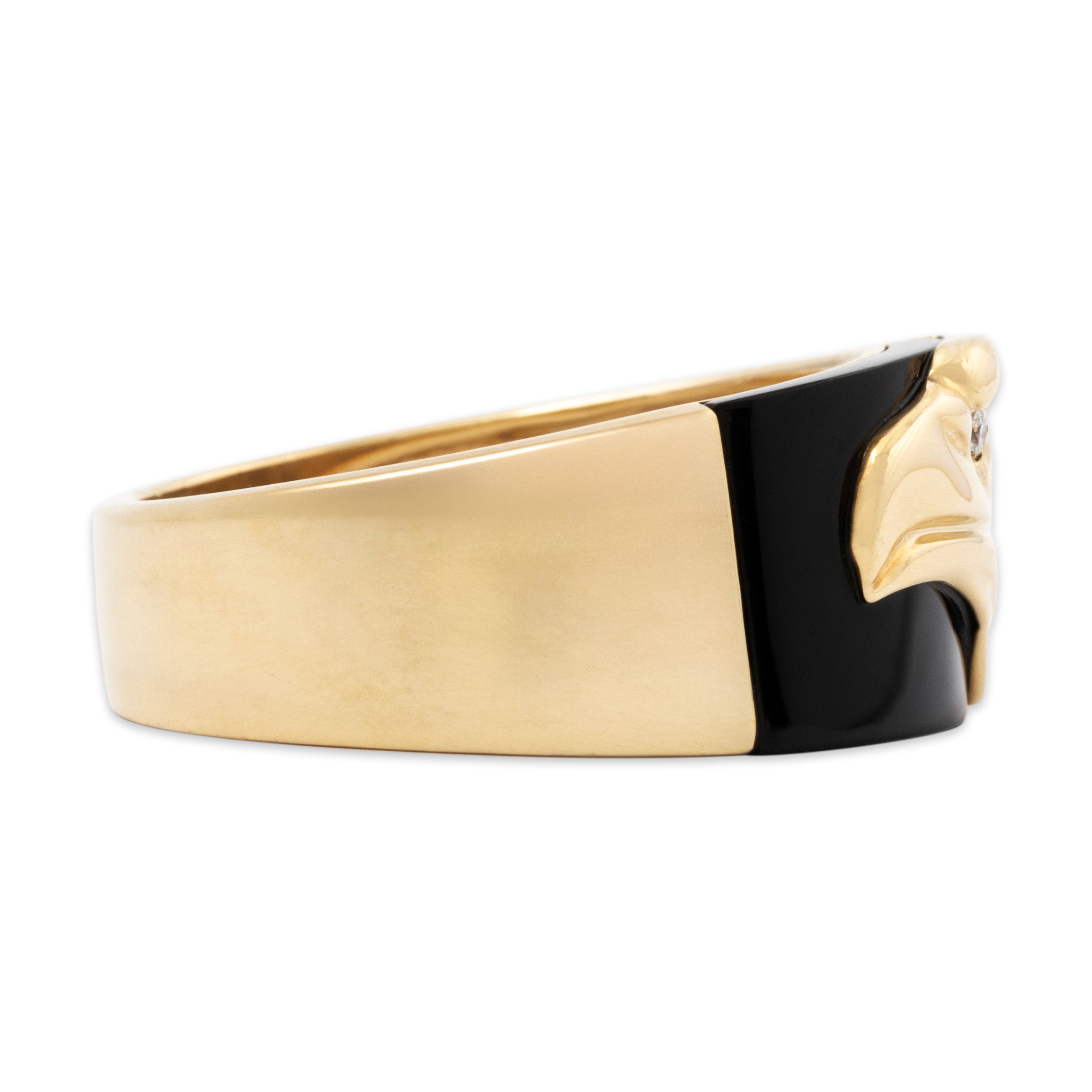 Vintage Large 10k Yellow Gold Onyx Diamond Figural Eagle Ring 11.75、mySite、hinf8tx79