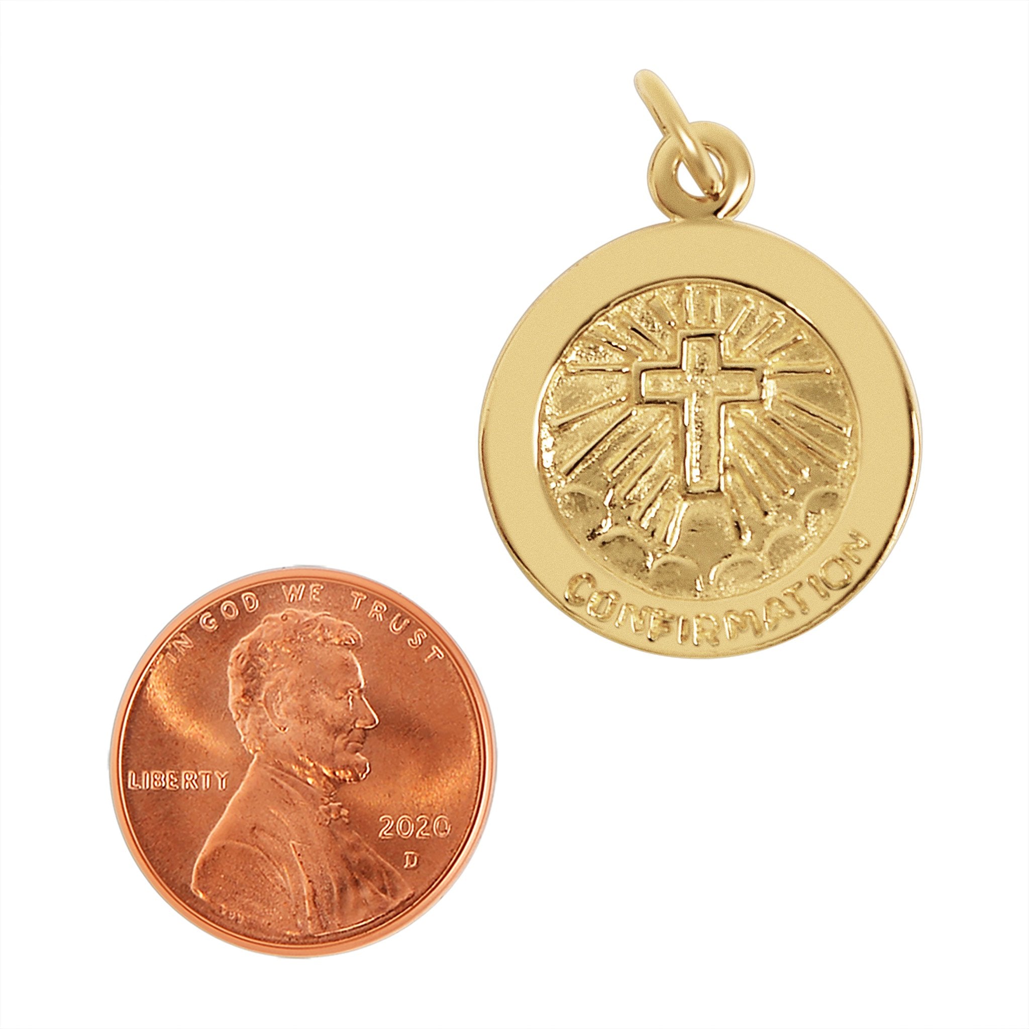 Sterling Silver 18K Gold PVD Coated Confirmation Cross Pendant / SSP0181、mySite、dreamappss