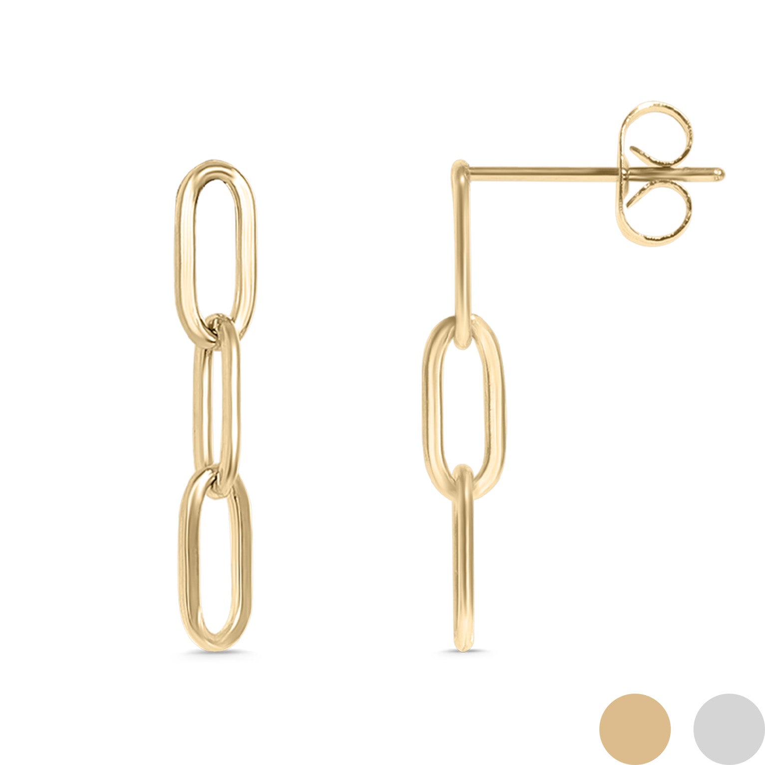 18K Gold PVD Stainless Steel Paperclip Earrings / ERJ0002、mySite、dreamappss