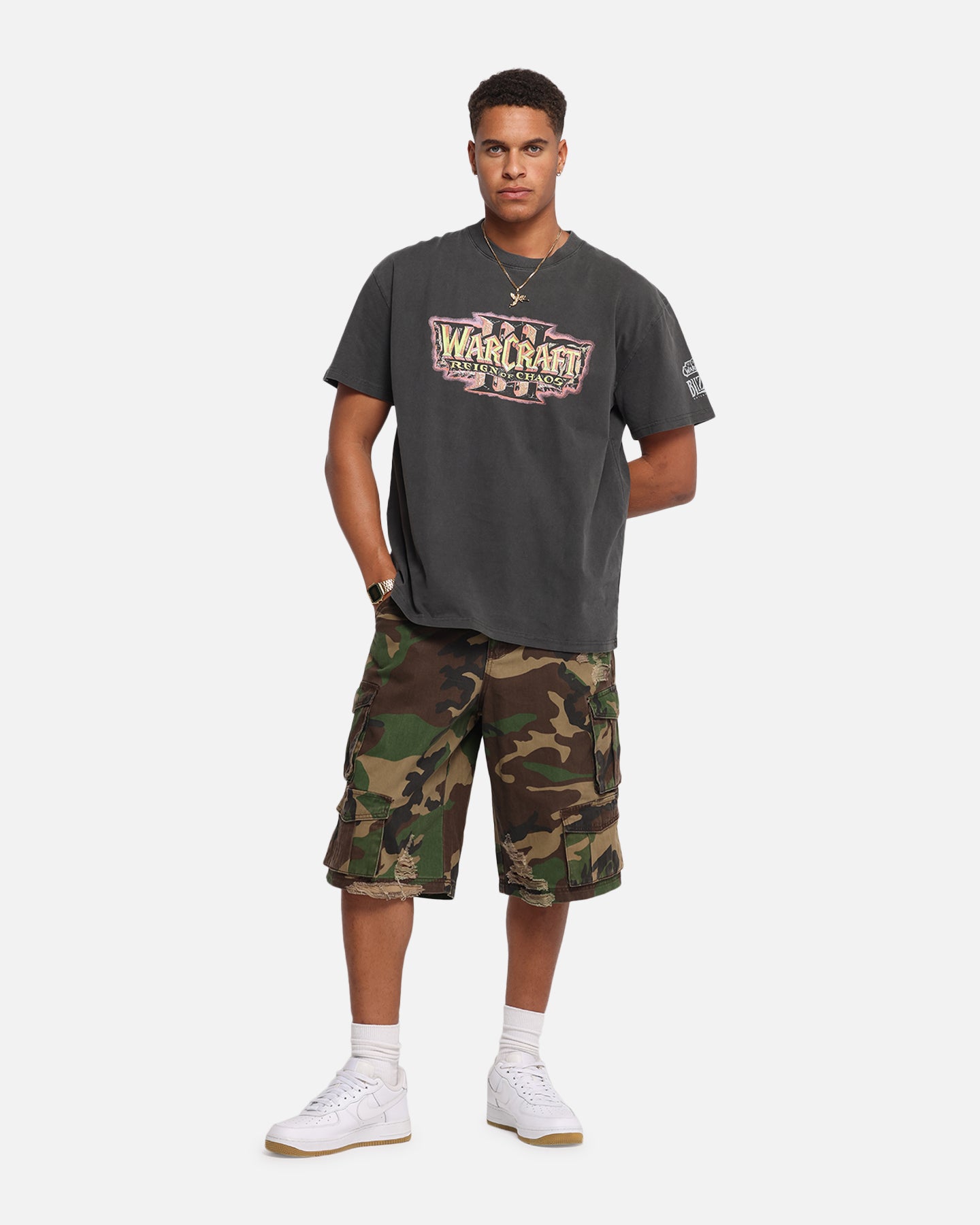 American Thrift X Warcraft: Reign Of Chaos Heavy T-Shirt Black Wash、mySite、zt4zffjzw