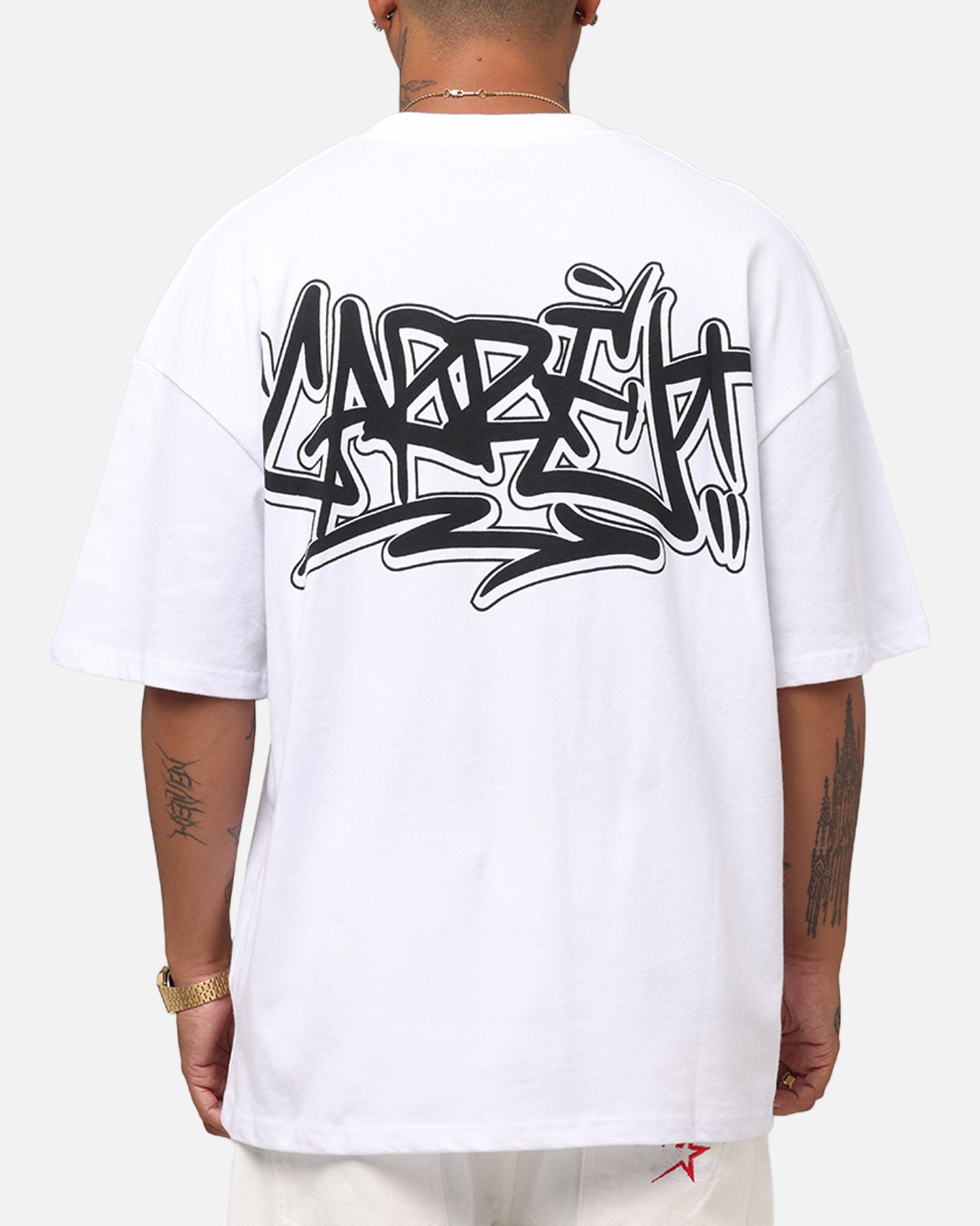 Carre Tagged Drop Shoulder T-Shirt White、mySite、zt4zffjzw